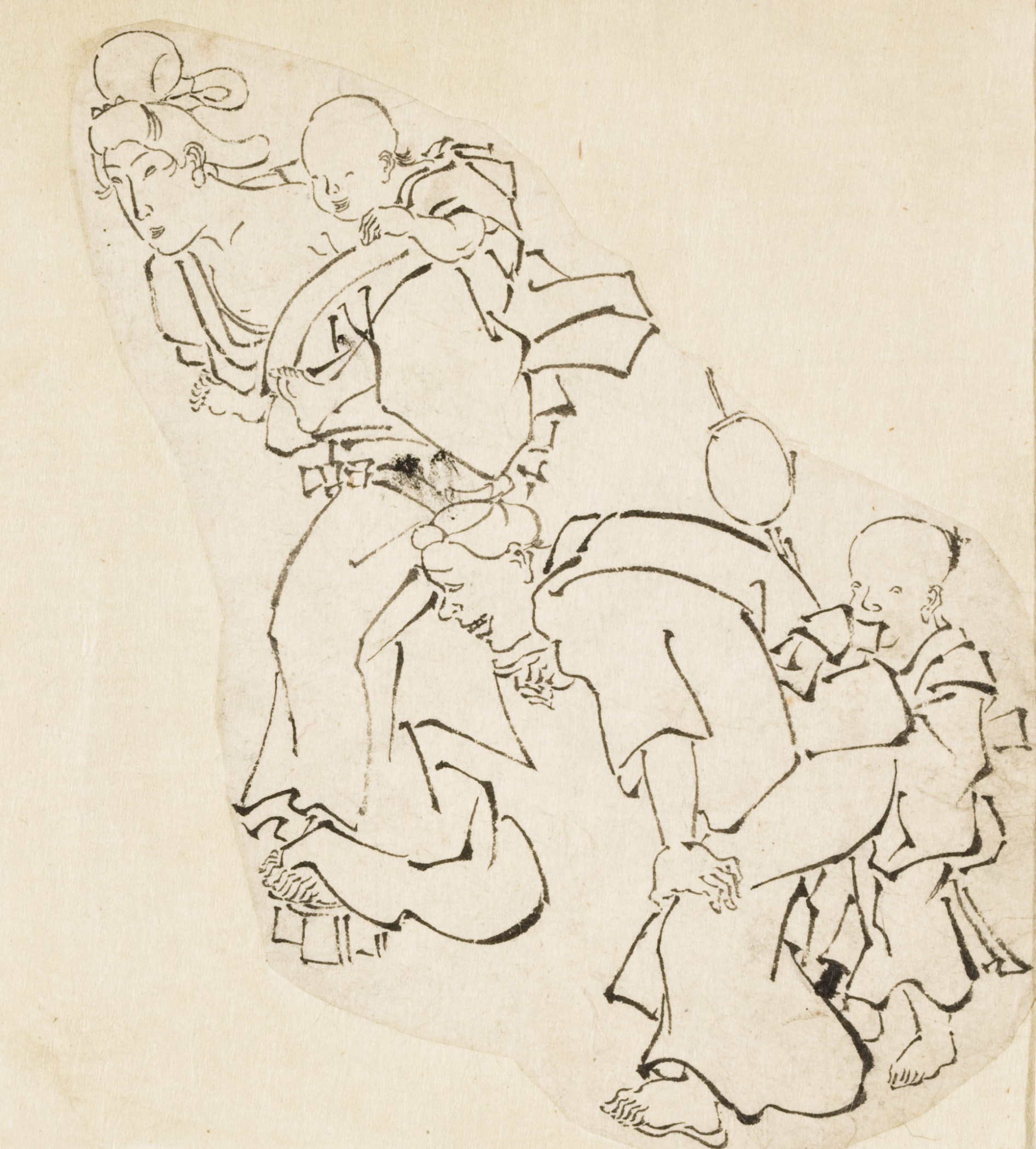 《人物与孩童速写》（Sketch of Adults and Children）｜歌川国芳 Utagawa Kuniyoshi｜江户时代，19世纪