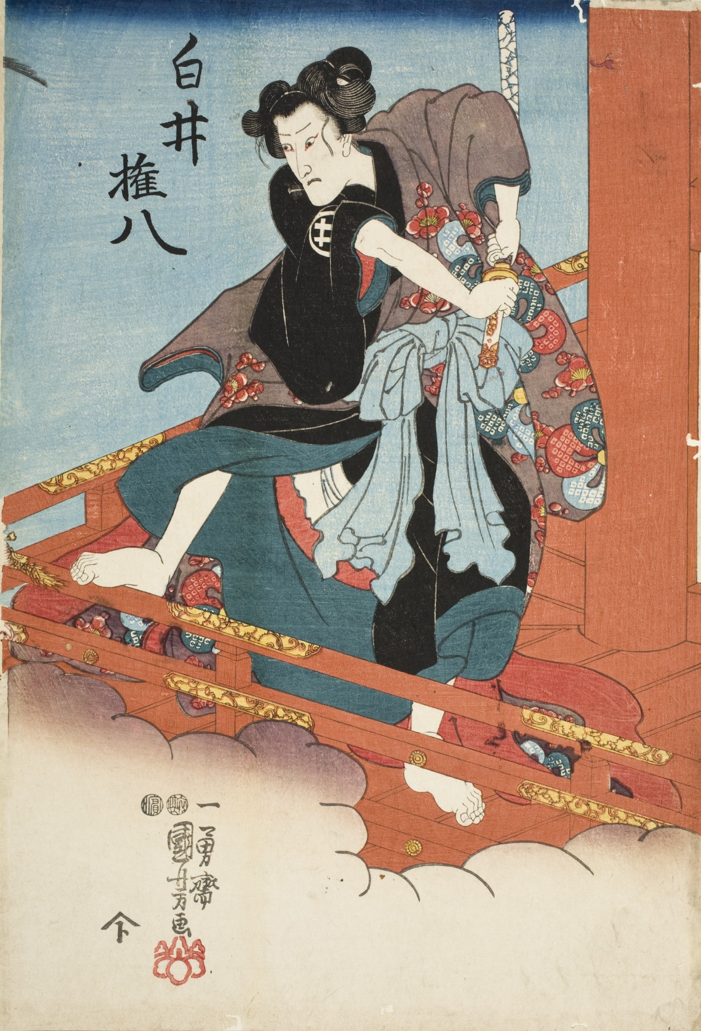 《白井权八》（Kabuki Actor Portrait: Shirai Gonpachi）｜歌川国芳 Utagawa Kuniyoshi｜江户时代，19世纪