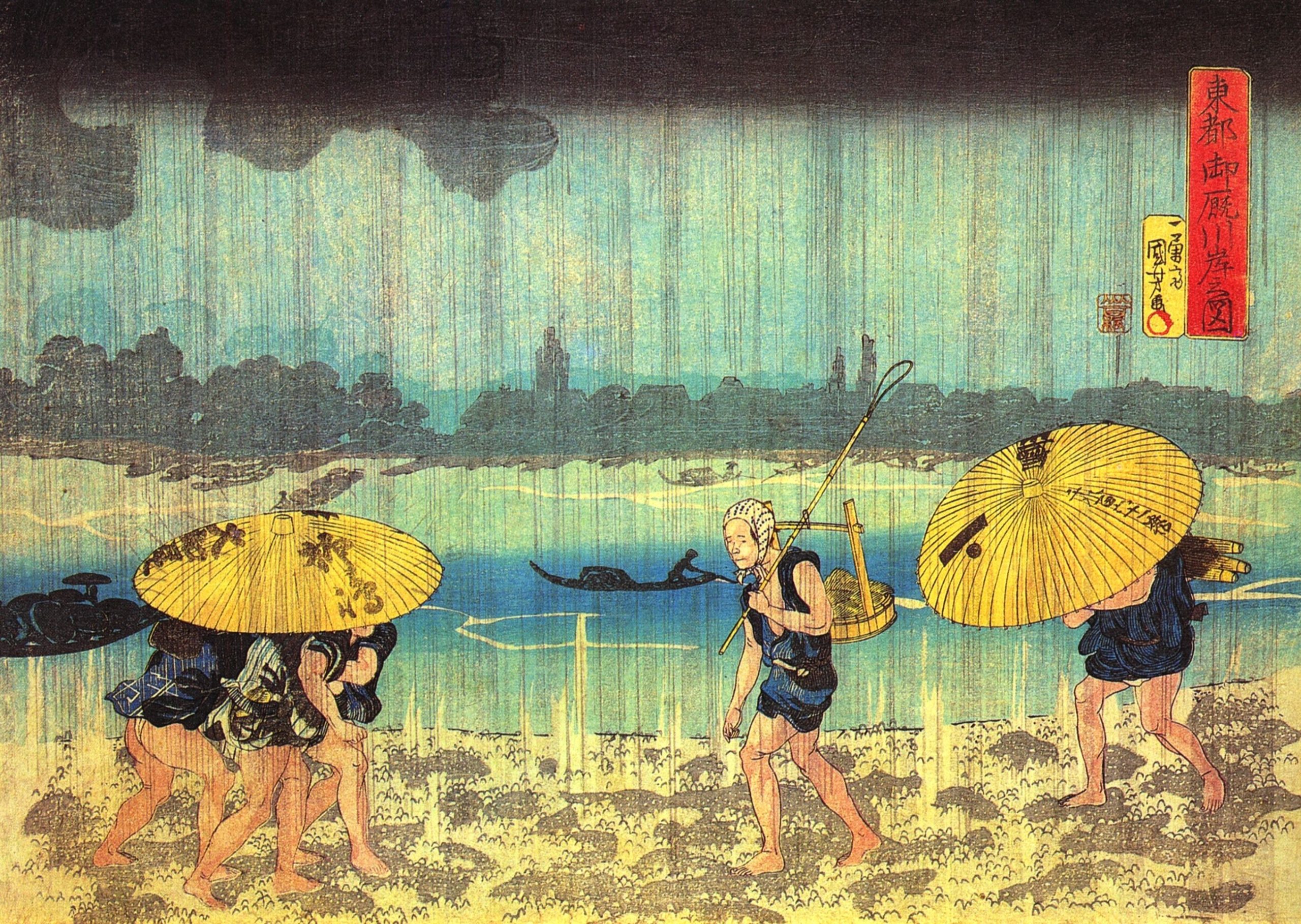 《东都御厩川岸之图》（View of Oumayagashi in the Eastern Capital）｜歌川国芳 Utagawa Kuniyoshi｜江户时代，19世纪