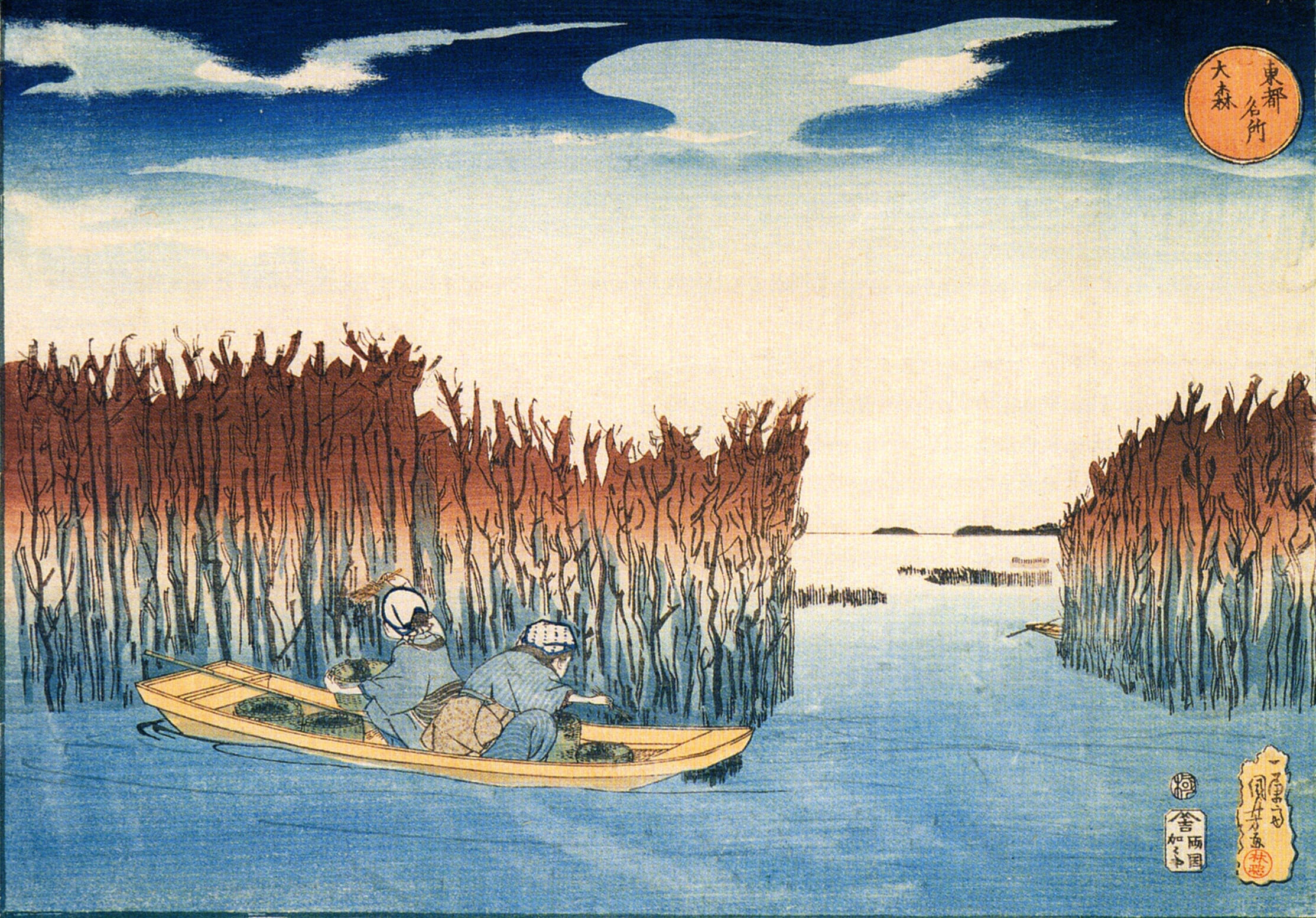 《东都名所 大森》（Famous Places in the Eastern Capital: Omori）｜歌川国芳 Utagawa Kuniyoshi｜江户时代，19世纪