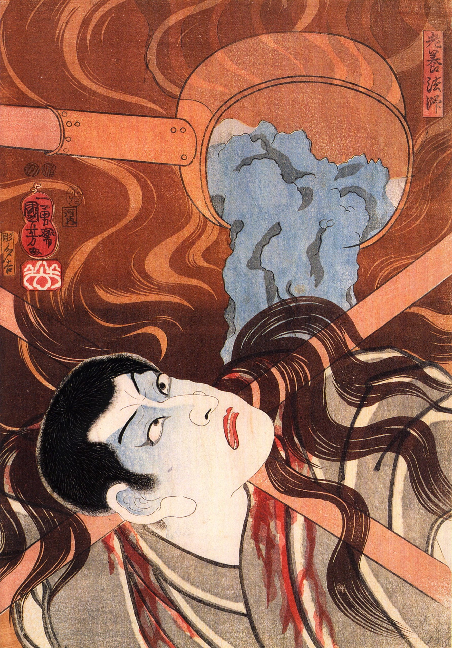 《歌舞伎役者与怨灵图》（Actor in a Ghostly Scene）｜歌川国芳 Utagawa Kuniyoshi｜江户时代，19世纪