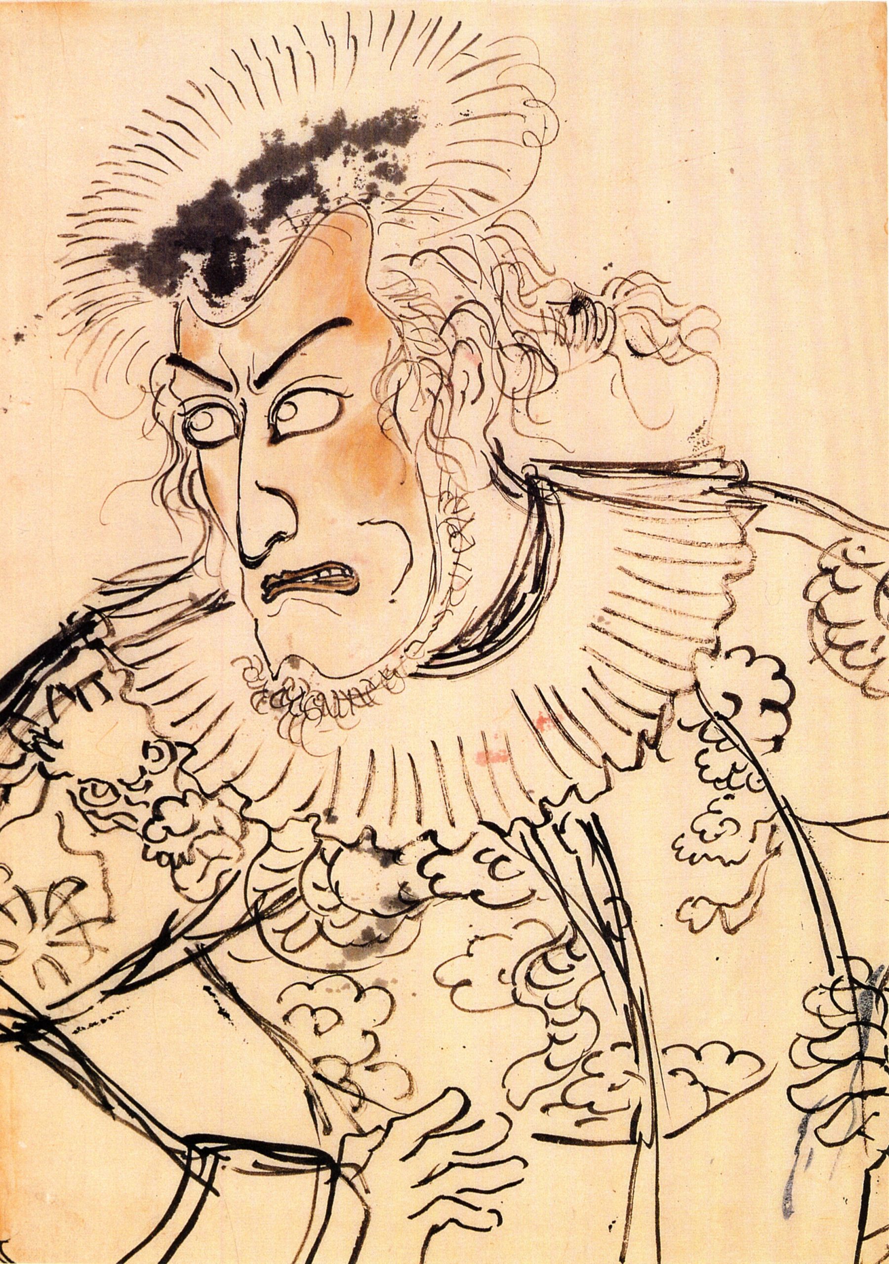 《市川海老藏画稿》（Sketch of Actor Ichikawa Ebizo）｜歌川国芳 Utagawa Kuniyoshi｜江户时代，19世纪