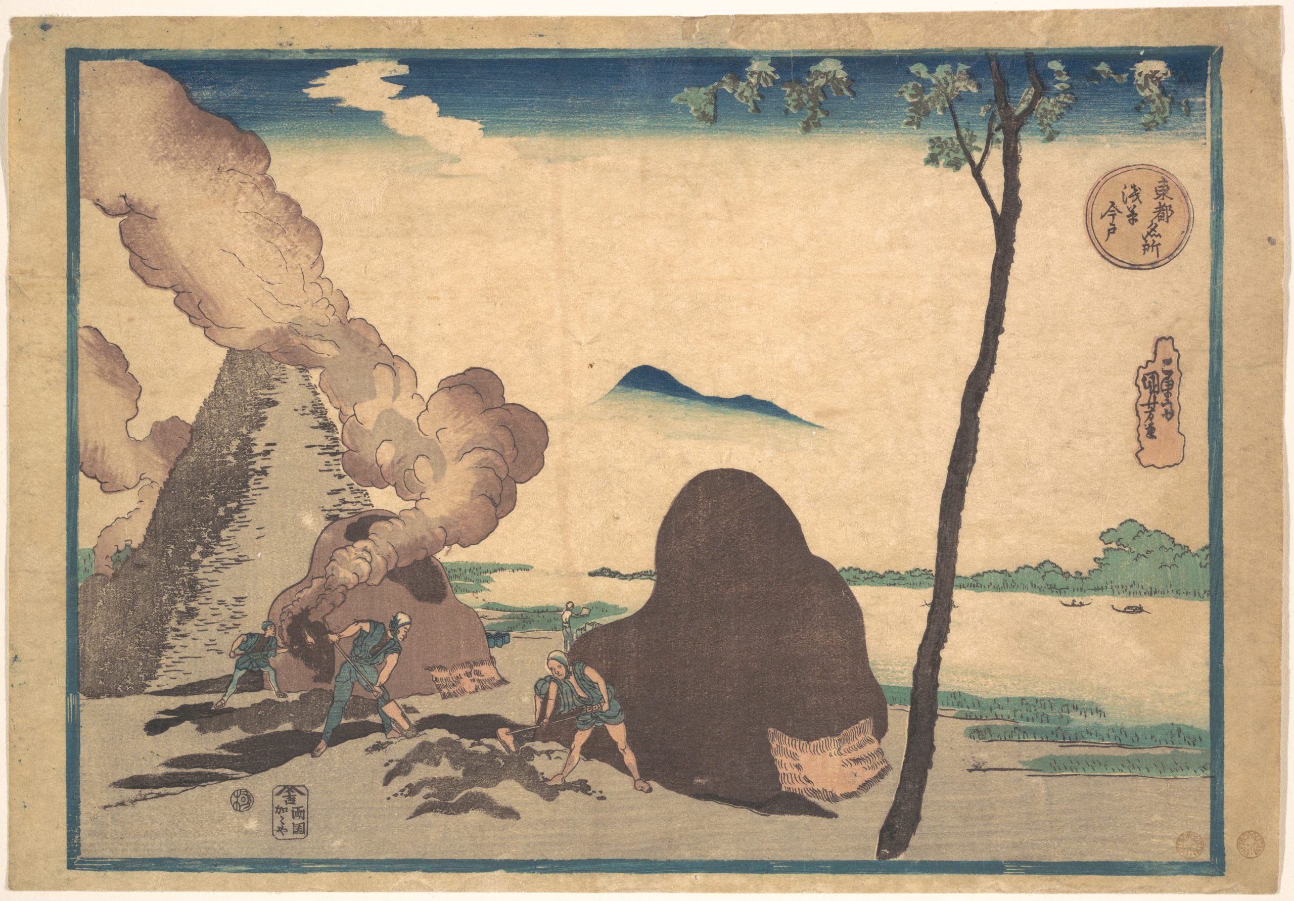 《东都名所 今户烧窑》（Famous Places in the Eastern Capital: Imado Kilns）｜歌川国芳 Utagawa Kuniyoshi｜江户时代，19世纪