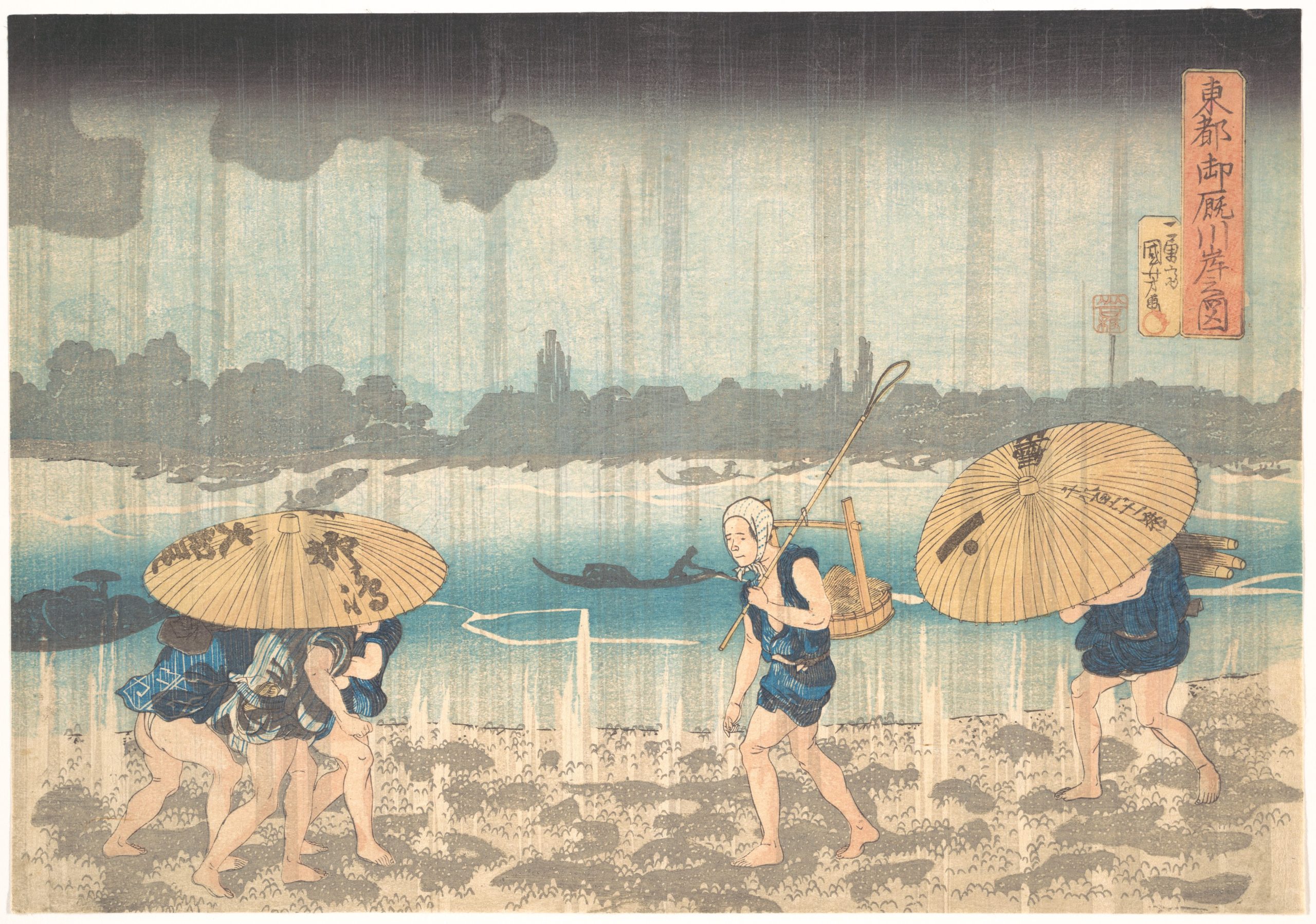 《东都御厩川岸之图》（View of Oumayagashi in the Eastern Capital）｜歌川国芳 Utagawa Kuniyoshi｜江户时代，19世纪