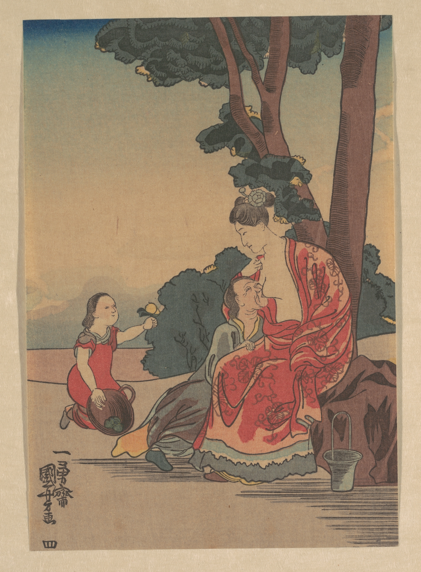 《乳姑不怠（廿四孝 唐夫人）》（Woman Nursing an Old Man (Twenty-Four Paragons of Filial Piety: Madam Tang)）｜歌川国芳 Utagawa Kuniyoshi｜江户时代，19世纪
