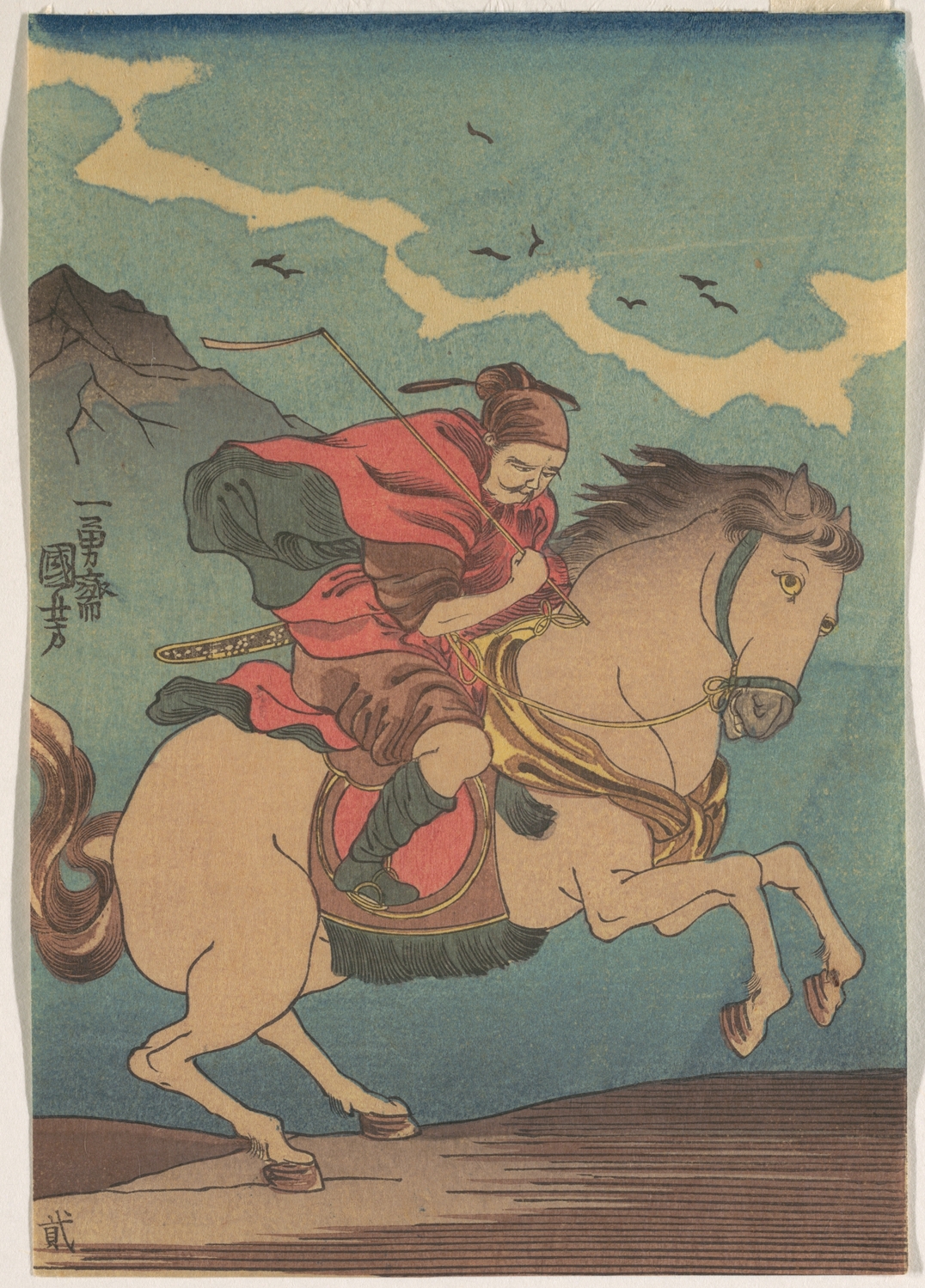 《骑马的武士》（Warrior on Horseback）｜歌川国芳 Utagawa Kuniyoshi｜江户时代，19世纪