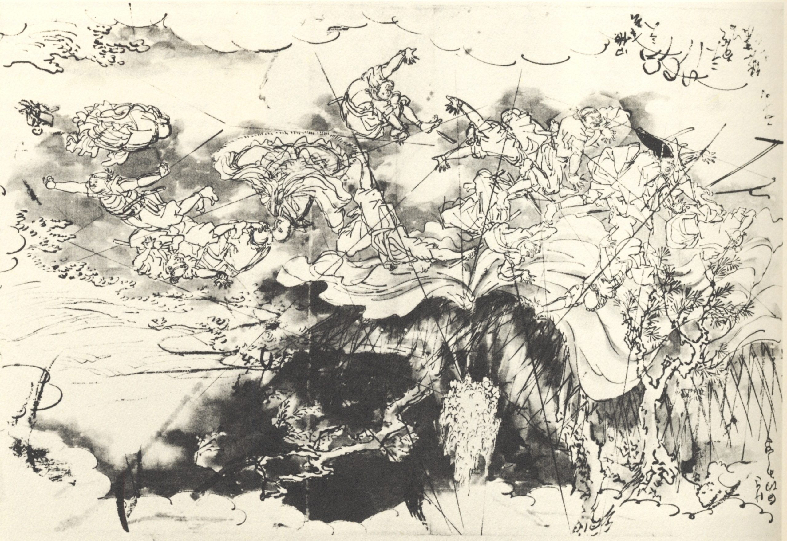 《战争场景画稿（版下绘）》（Hanshita-e (Sketch of a Battle Scene)）｜歌川国芳 Utagawa Kuniyoshi｜江户时代