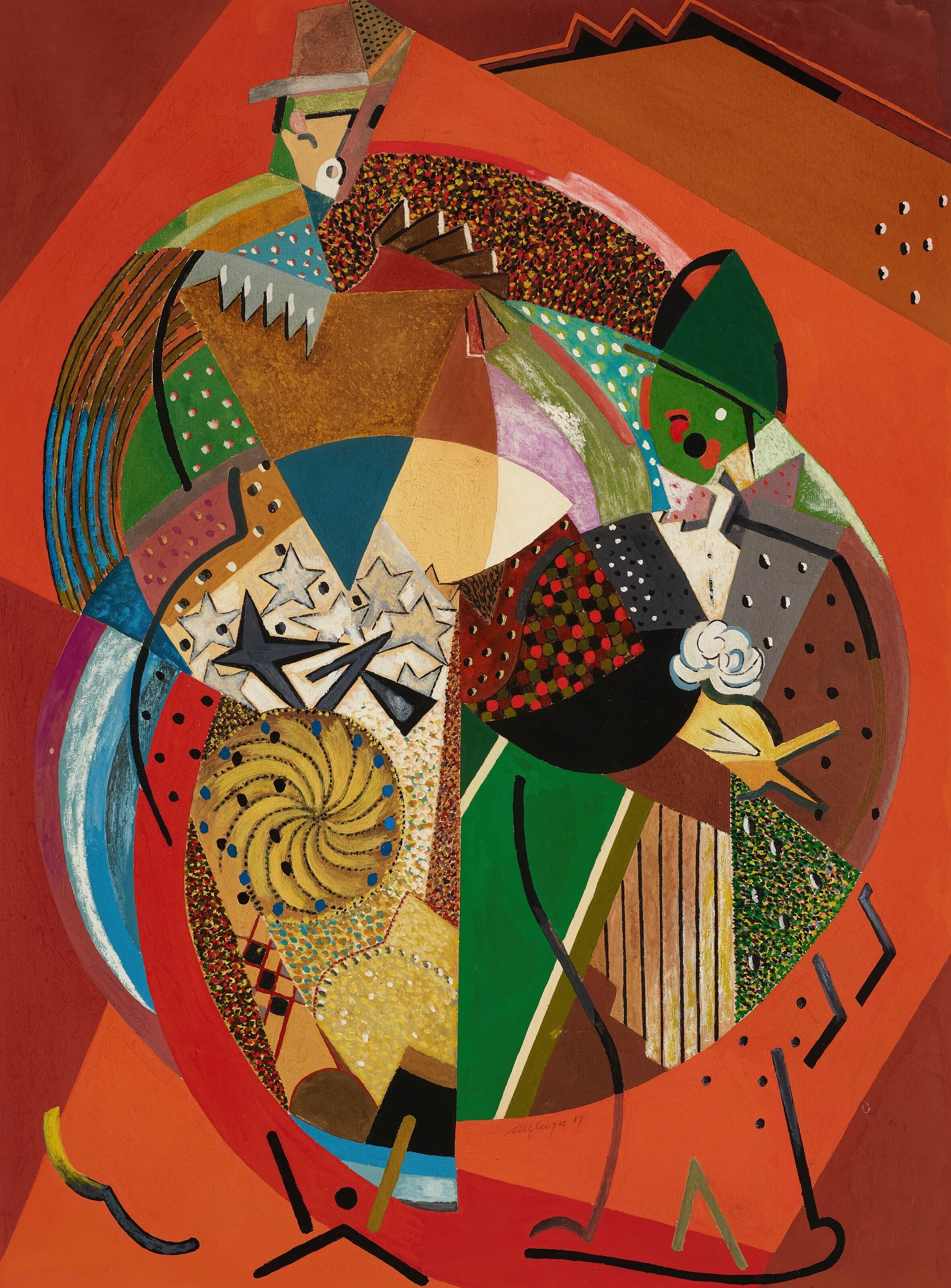 《小丑》（The Clowns）｜阿尔贝·格莱兹 Albert Gleizes｜1917
