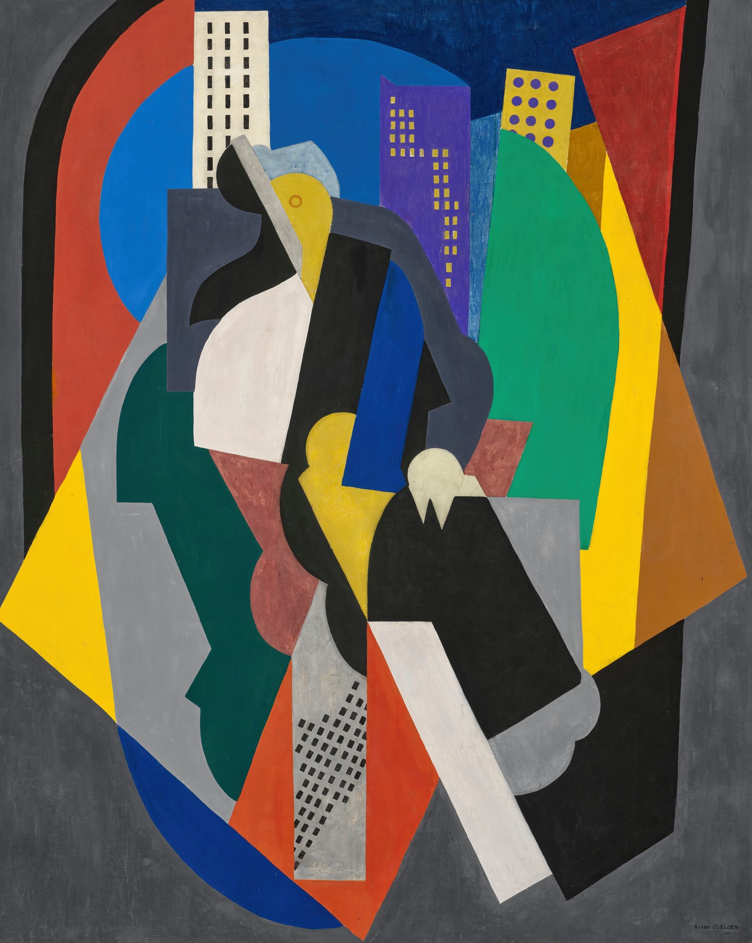 《构图、比喻唤起或在大街上》（Composition, Figurative Evocation or on the Avenue）｜阿尔贝·格莱兹 Albert Gleizes｜1920