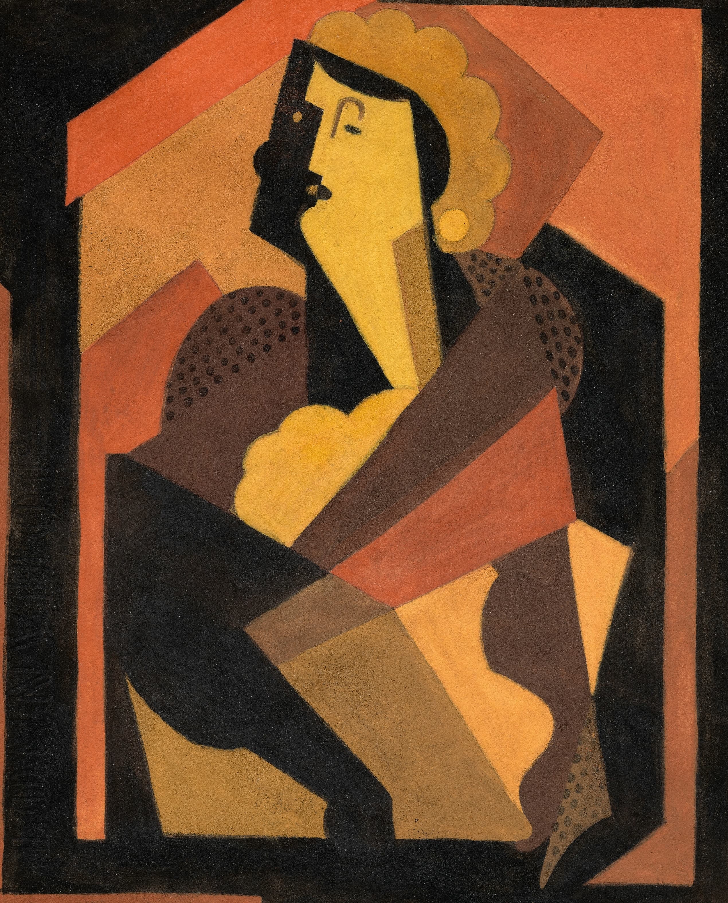 《戴着黑手套的女人》（The Woman with the Black Glove）｜阿尔贝·格莱兹 Albert Gleizes｜约 1920