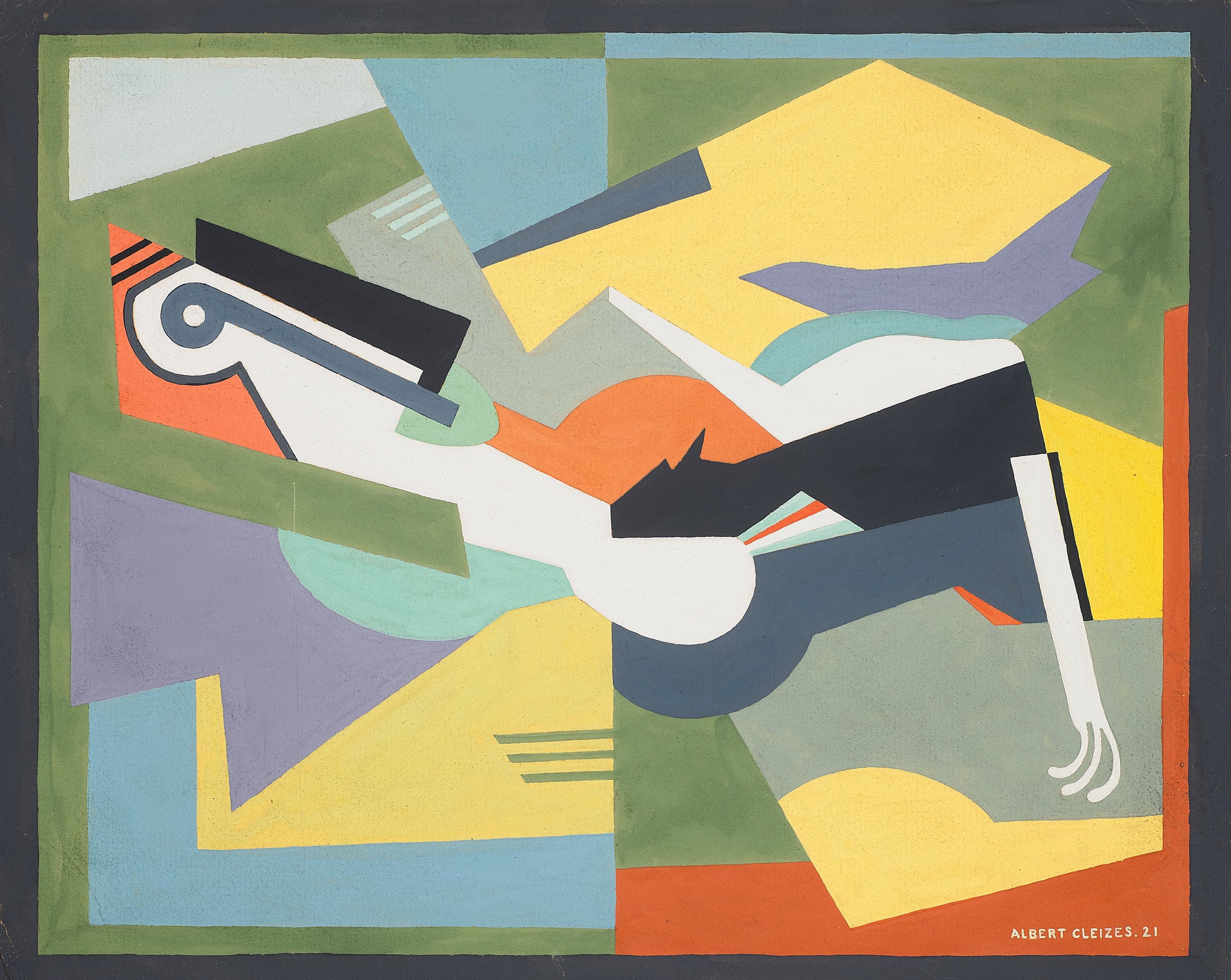 《斜倚裸女，或立体主义裸女》（Reclining Nude, or Cubist Nude Woman）｜阿尔贝·格莱兹 Albert Gleizes｜1921