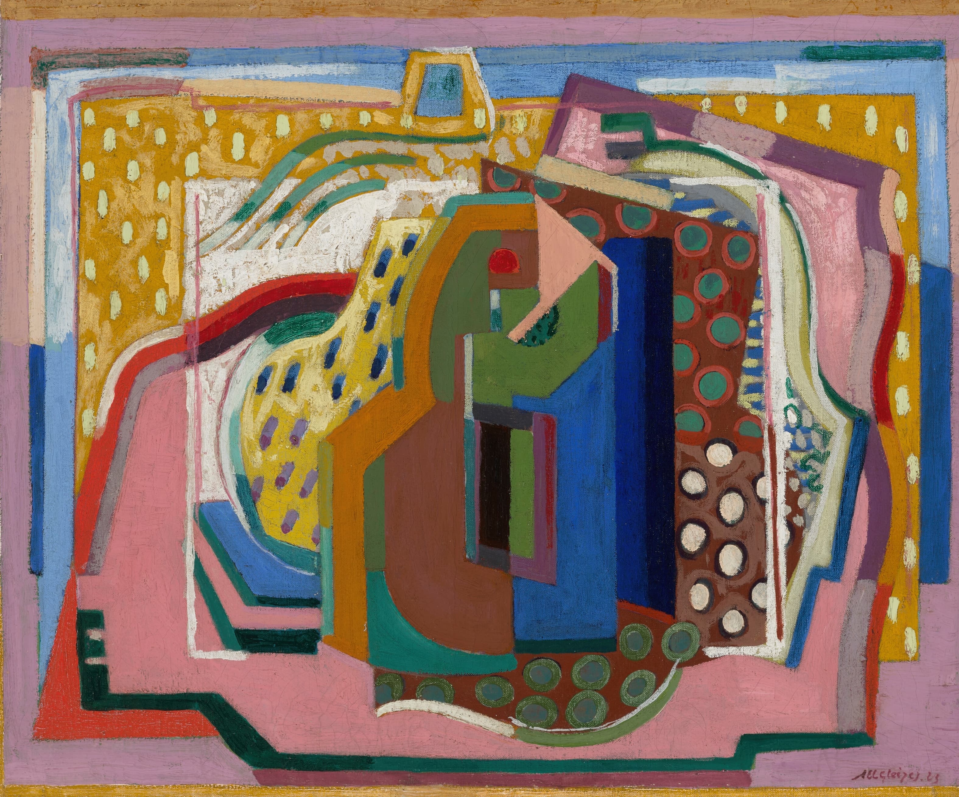 《构成：绿衣女子》（Composition: Woman in Green）｜阿尔贝·格莱兹 Albert Gleizes｜1923