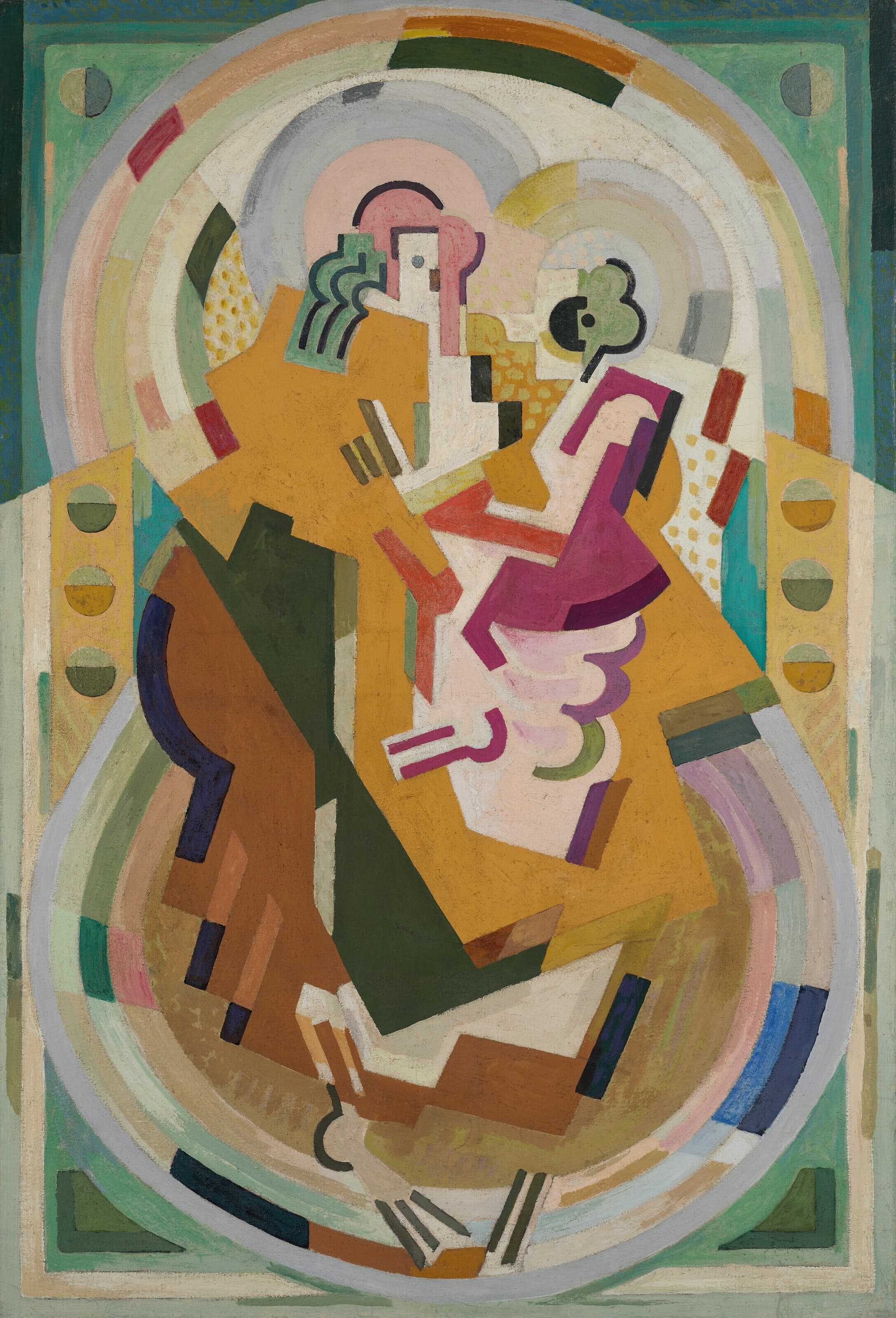 《“度量—节拍—节奏”绘画中的人物》（Figure Suggested in a Measure-Cadence-Rhythm Painting）｜阿尔贝·格莱兹 Albert Gleizes｜1935
