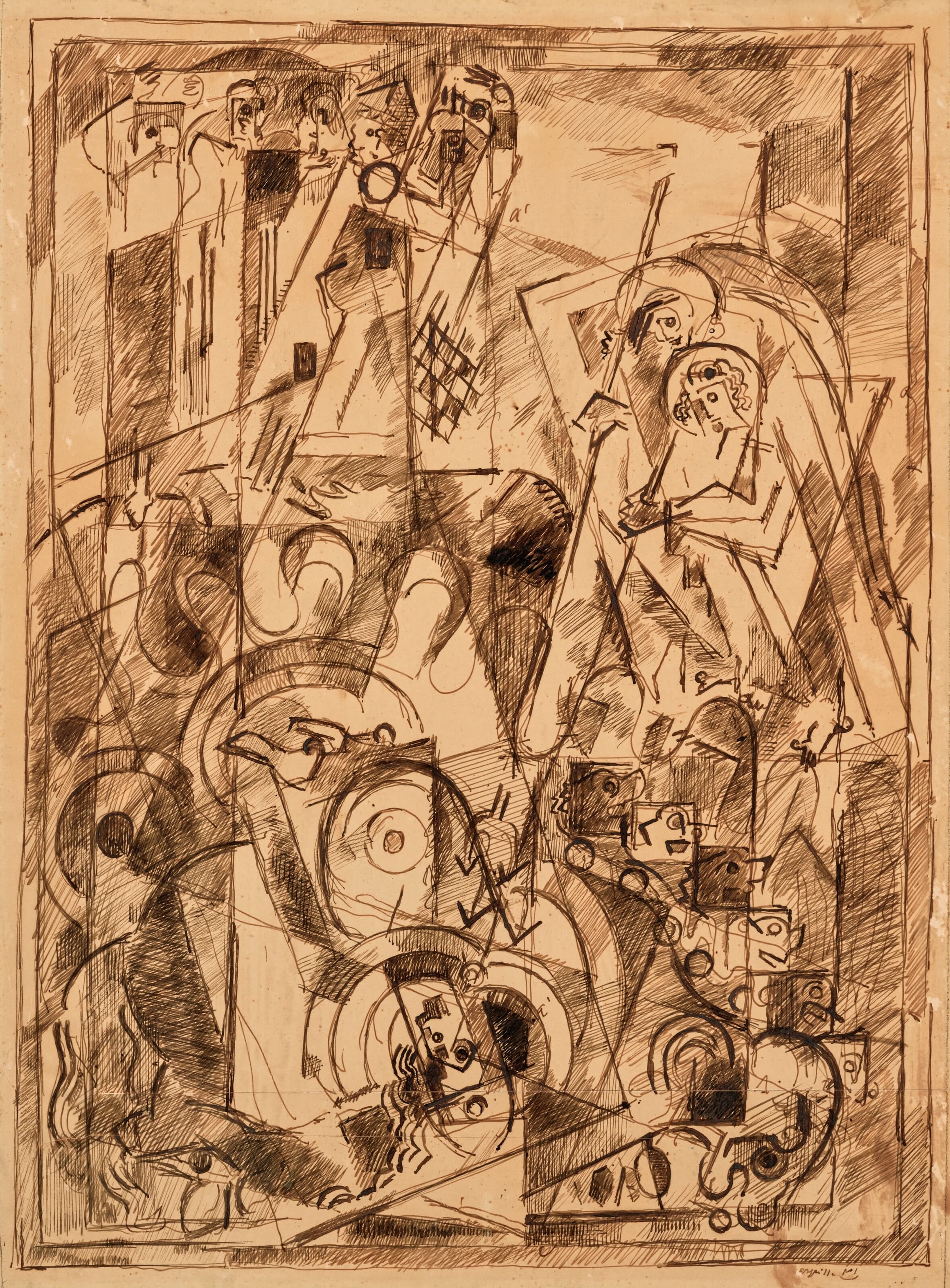 《巴比伦陷落》（Fall of Babylon）｜阿尔贝·格莱兹 Albert Gleizes｜1939