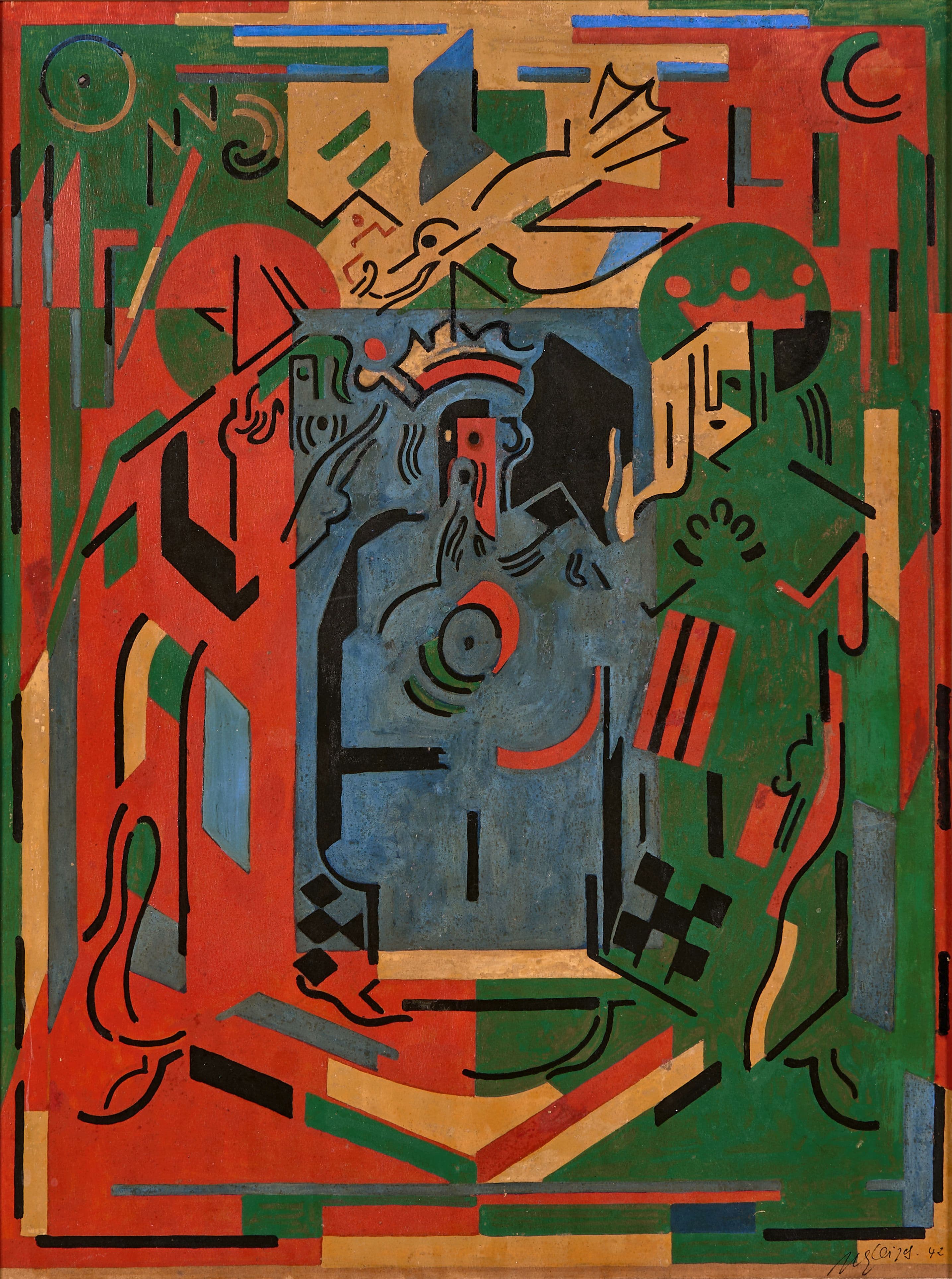 《宫殿中》（At the Palace）｜阿尔贝·格莱兹 Albert Gleizes｜1942