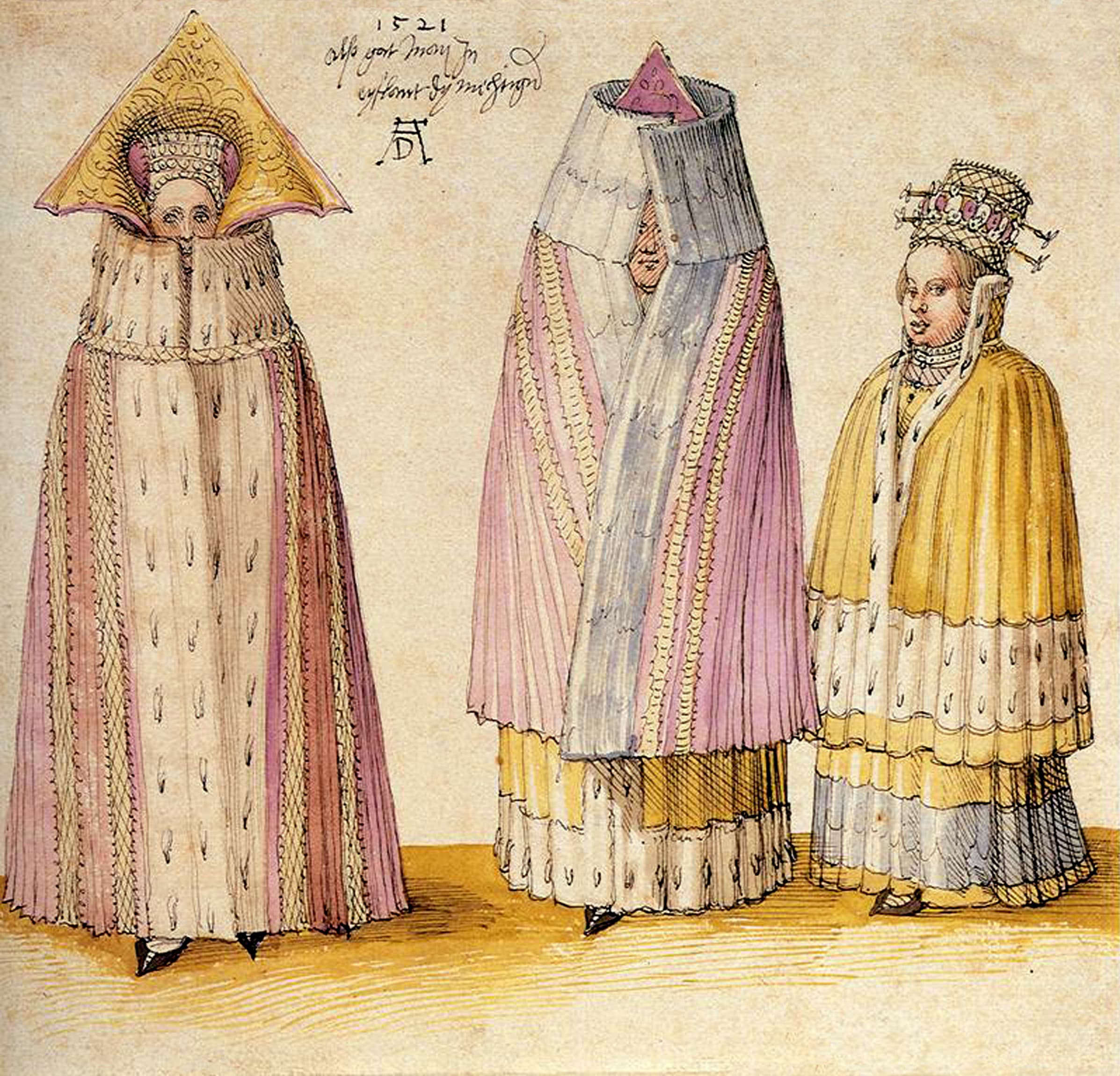 《三位利沃尼亚妇女》（Three Mighty Ladies from Livonia）｜阿尔布雷希特·丢勒 Albrecht Dürer｜1521