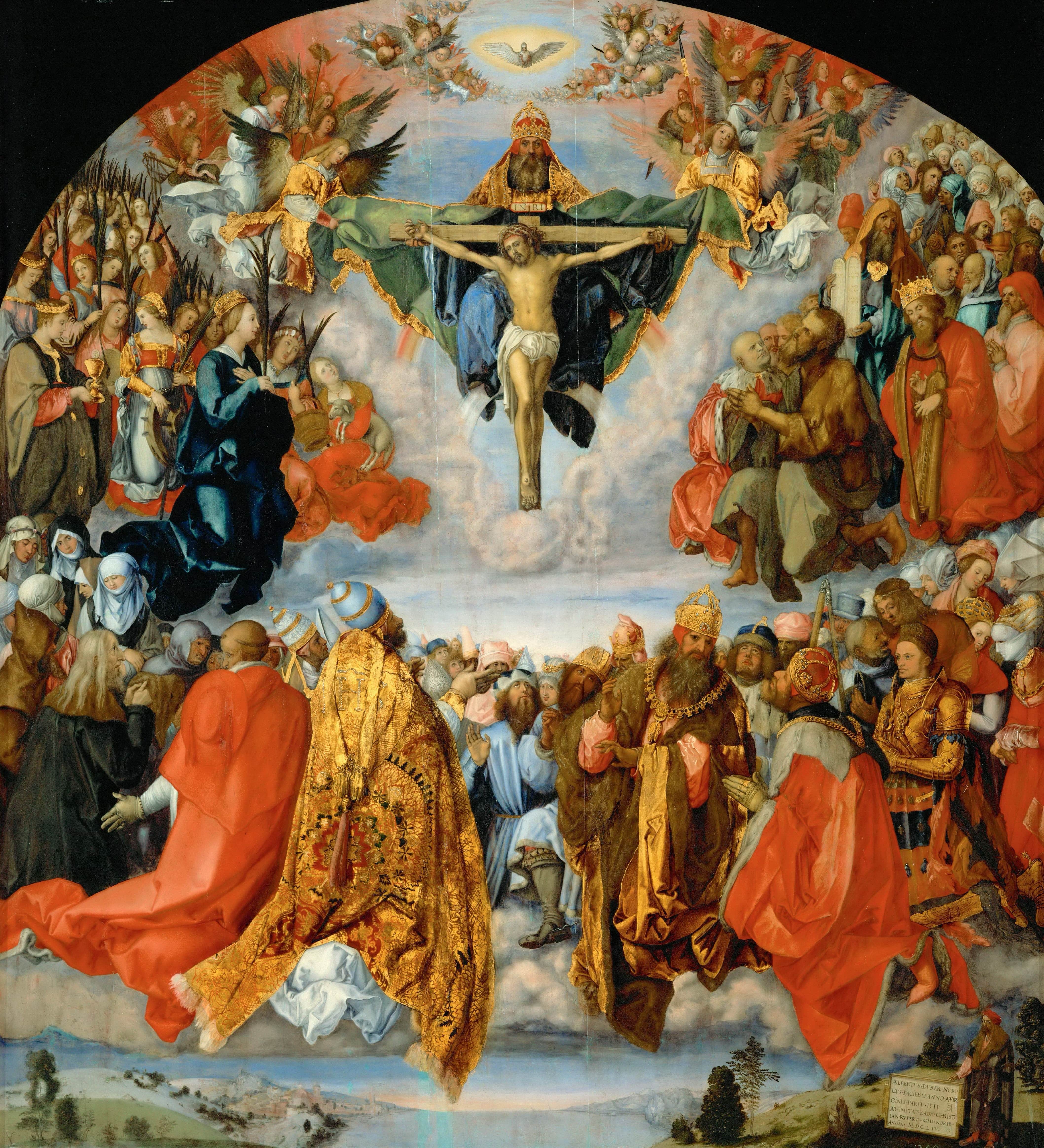 《三位一体的崇拜（兰道尔祭坛画）》（Adoration of the Trinity (Landauer Altarpiece)）｜阿尔布雷希特·丢勒 Albrecht Dürer｜1511