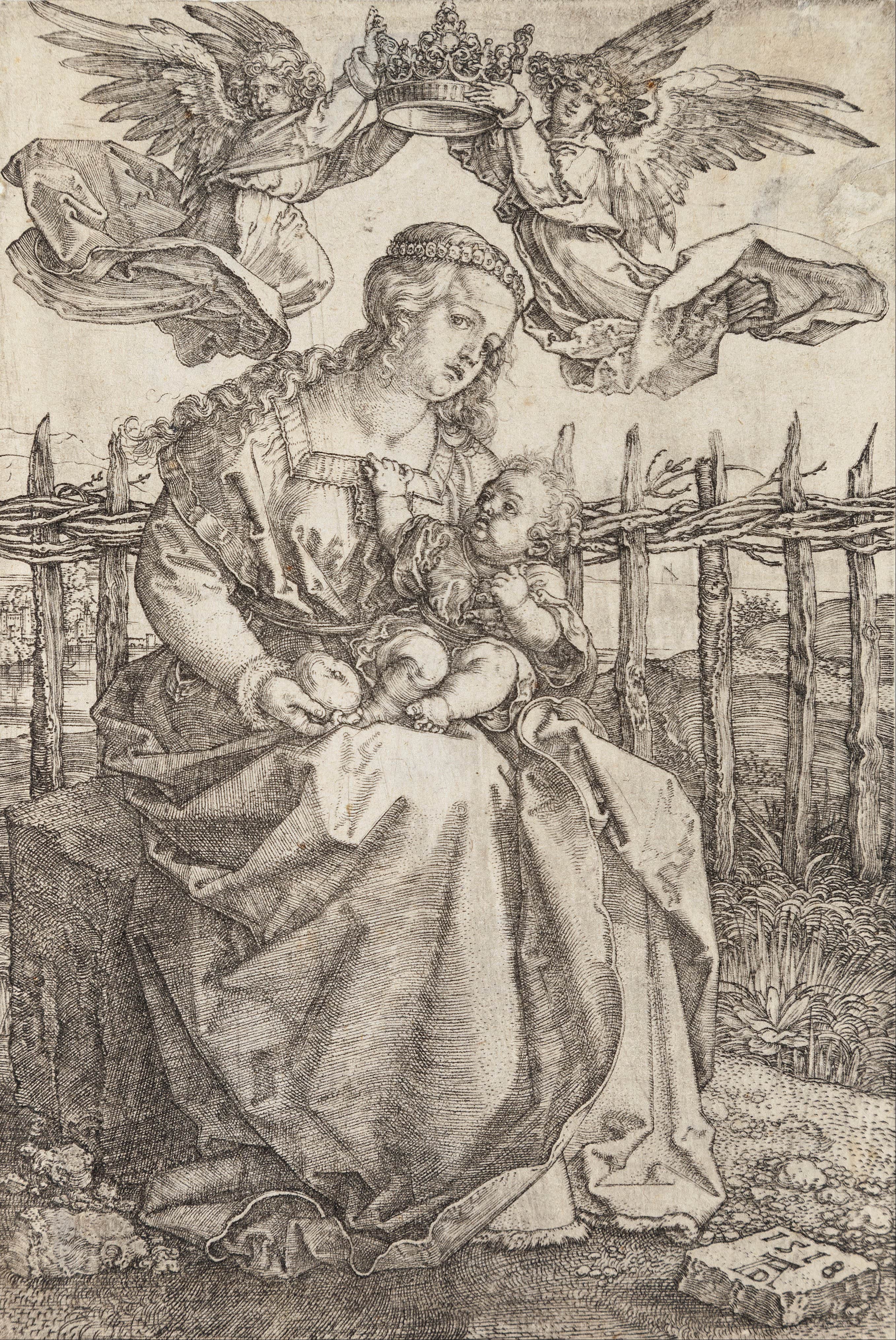 《两位天使为圣母加冕》（Madonna Crowned By Two Angels）｜阿尔布雷希特·丢勒 Albrecht Dürer｜1518