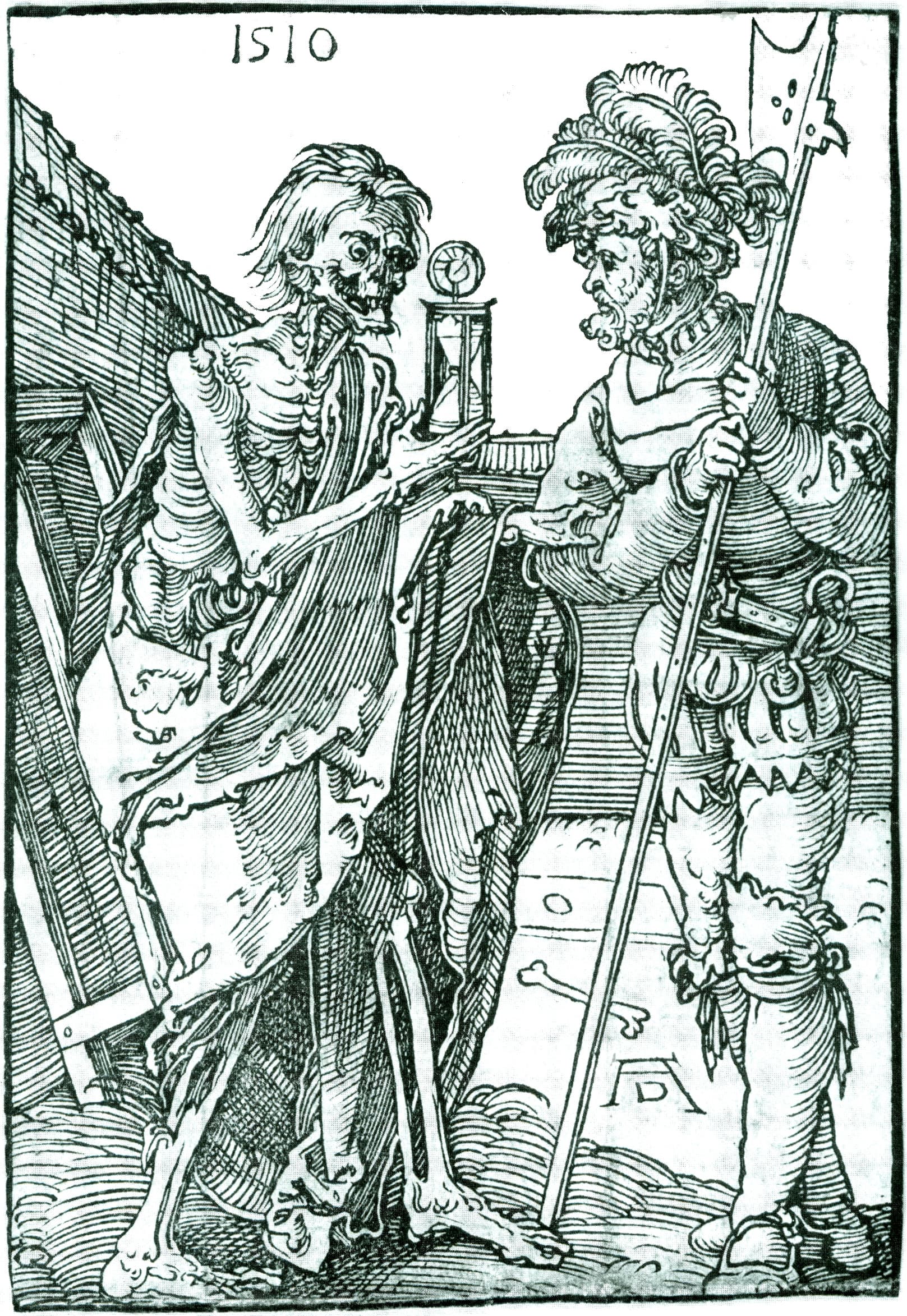 《死神与雇佣兵》（Death and the Landsknecht）｜阿尔布雷希特·丢勒 Albrecht Dürer｜1510