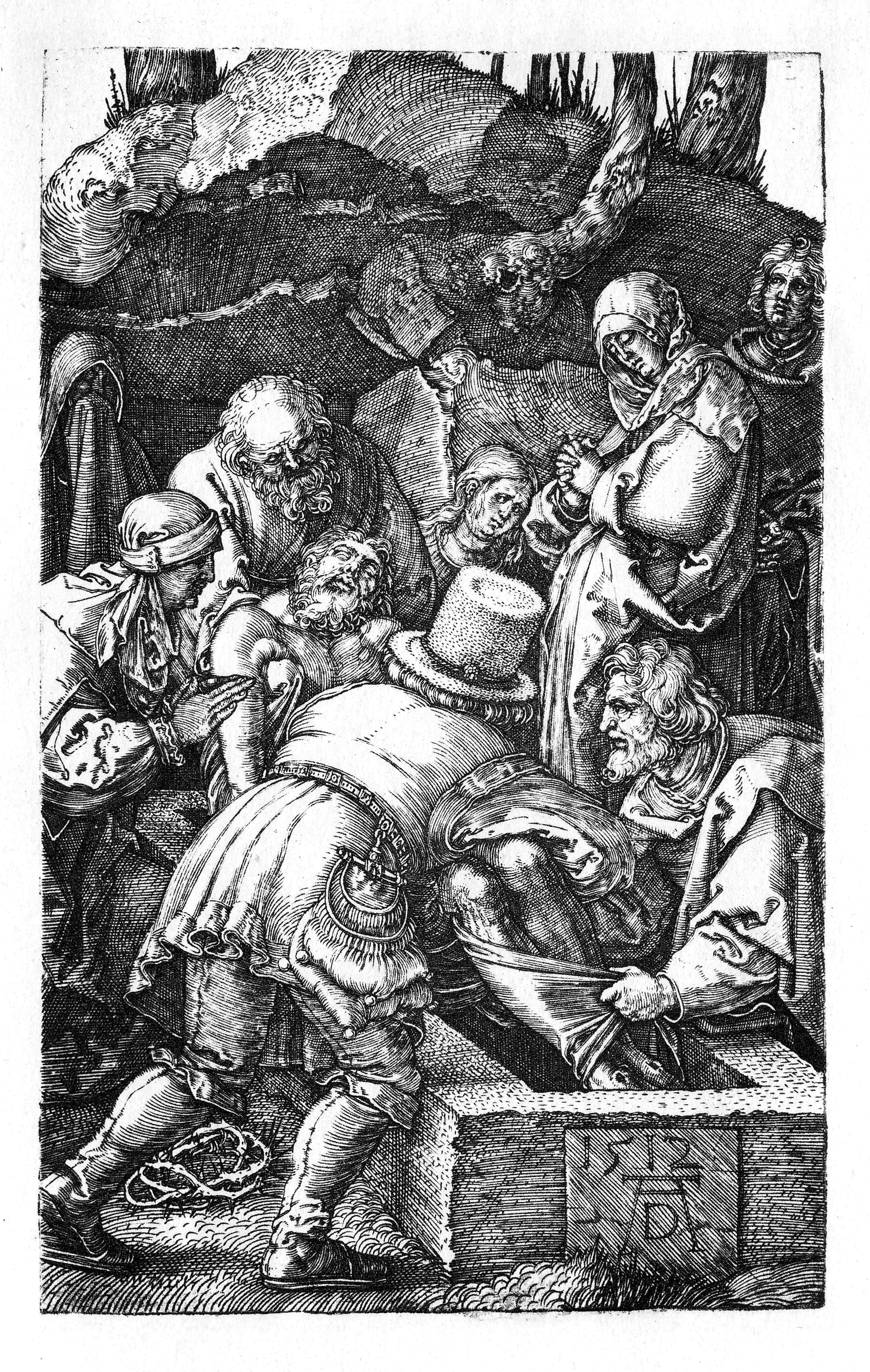 《卸下圣体（《铜版受难记》）》（Deposition (Engraved Passion)）｜阿尔布雷希特·丢勒 Albrecht Dürer｜1512