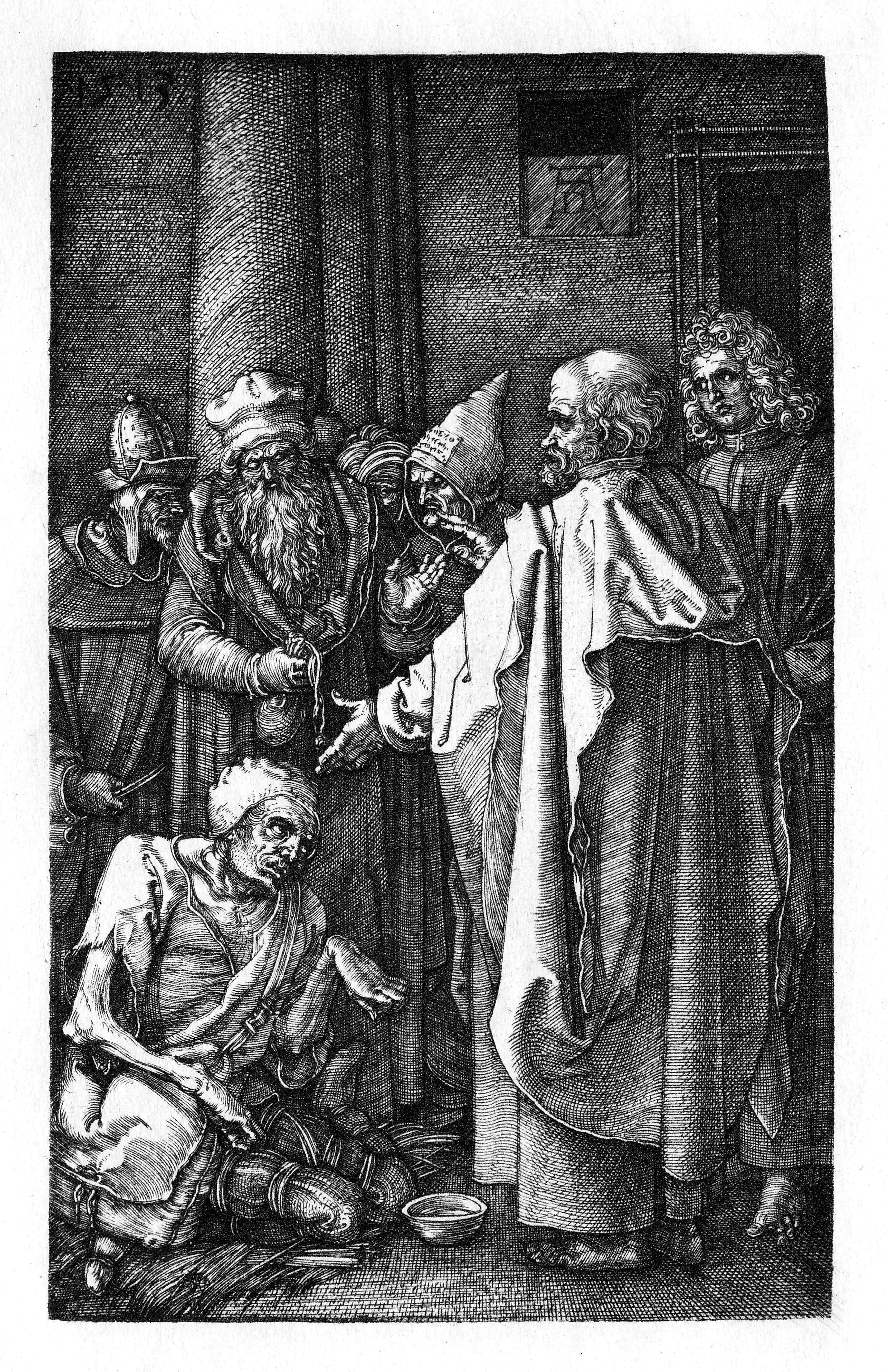 《圣彼得与圣约翰治愈瘸者》（St. Peter And St. John Healing The Cripple）｜阿尔布雷希特·丢勒 Albrecht Dürer｜1513