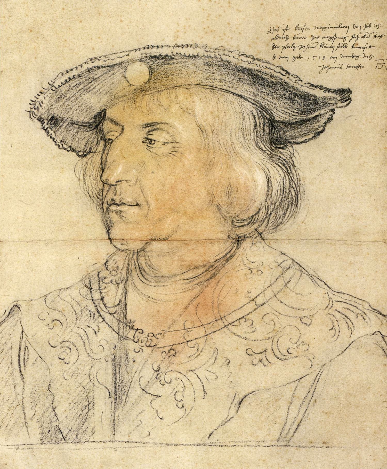 《马克西米利安一世肖像》（Portrait of Maximilian I）｜阿尔布雷希特·丢勒 Albrecht Dürer｜1518