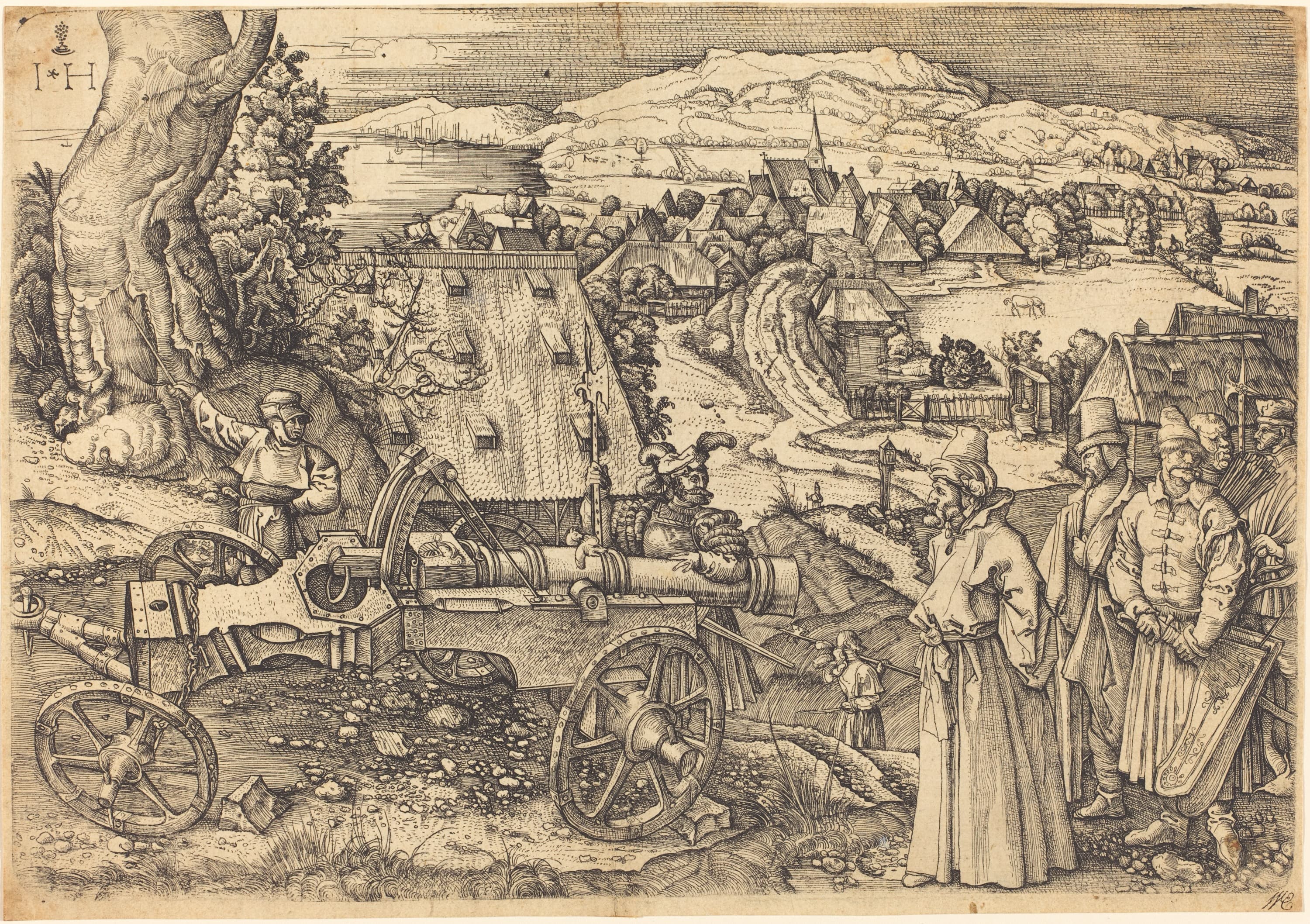 《风景与大炮》（Landscape with Cannon）｜阿尔布雷希特·丢勒 Albrecht Dürer｜1518