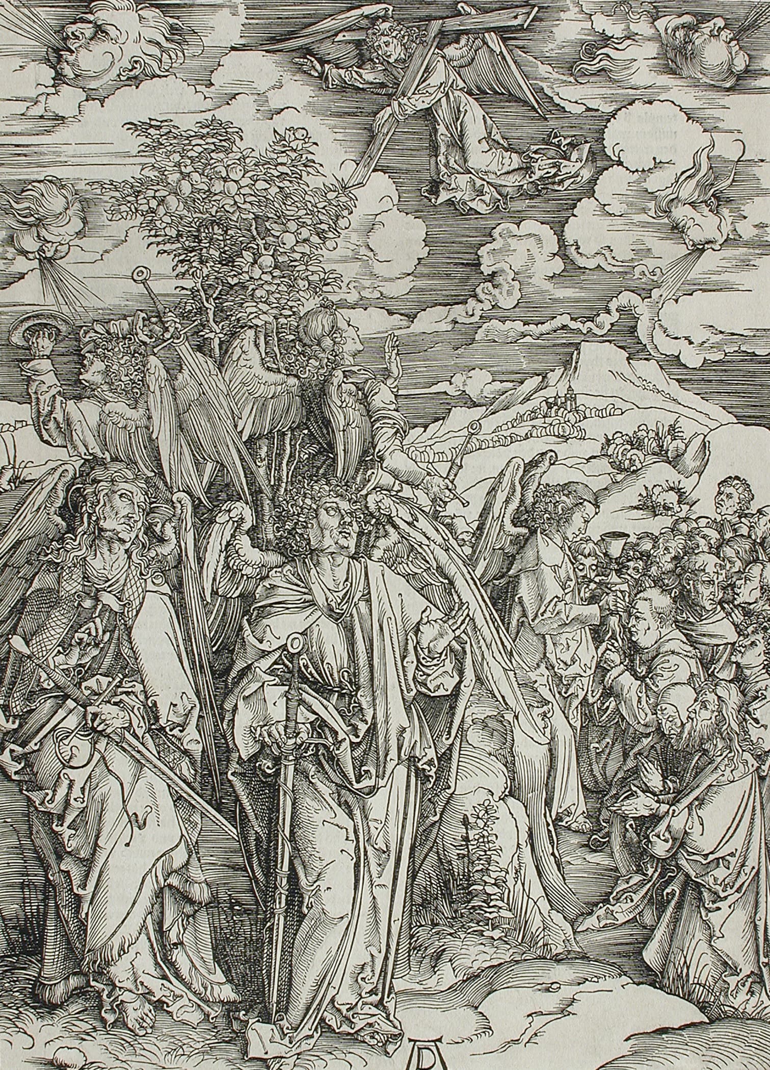 《四位天使止住四方之风，并为蒙选者盖印》（Four Angels Staying the Winds and Signing the Chosen）｜阿尔布雷希特·丢勒 Albrecht Dürer｜1498