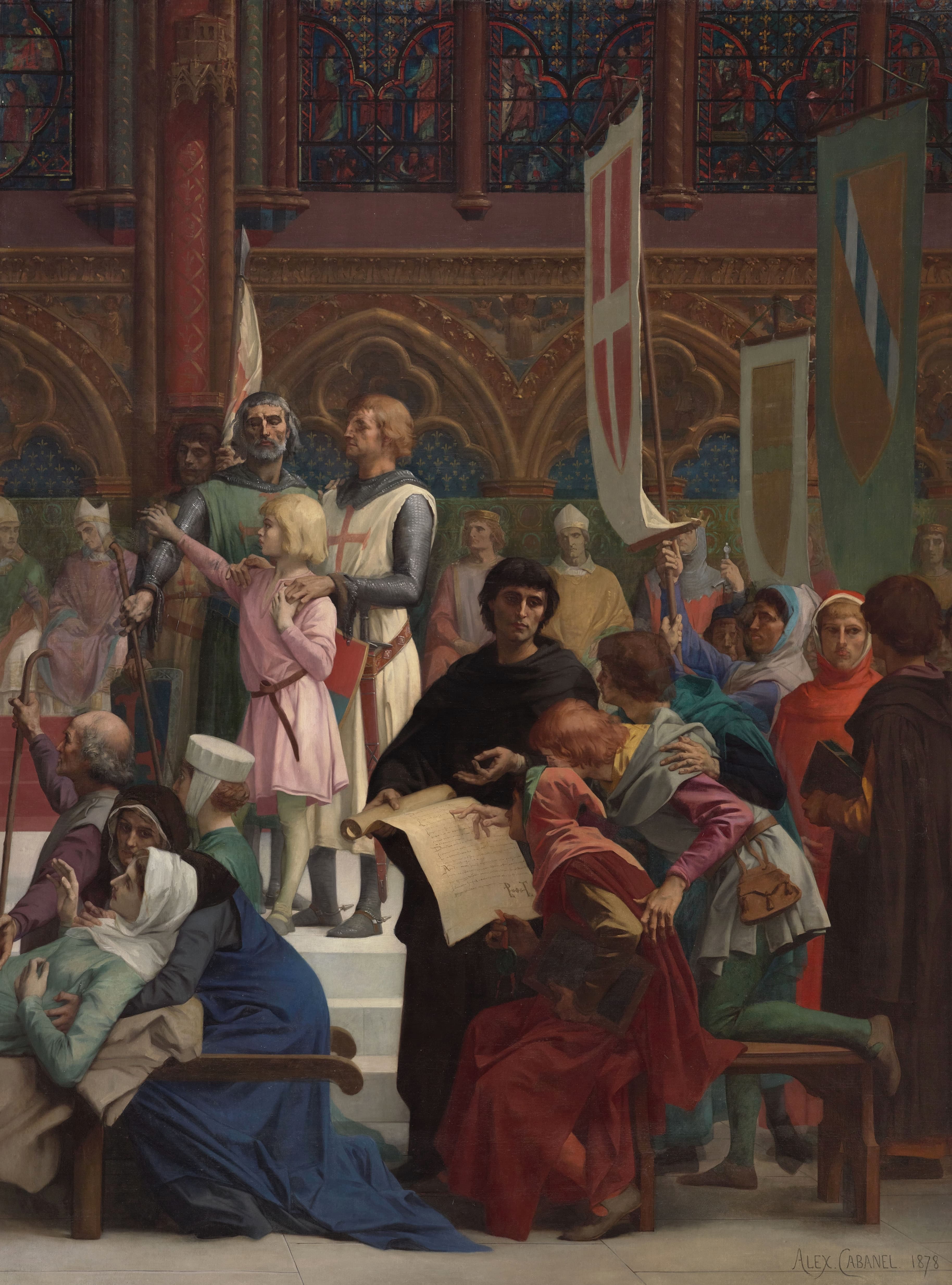 《圣路易斯伸张正义》（Saint Louis delivering justice）｜亚历山大·卡巴内尔 Alexandre Cabanel｜1874-1877