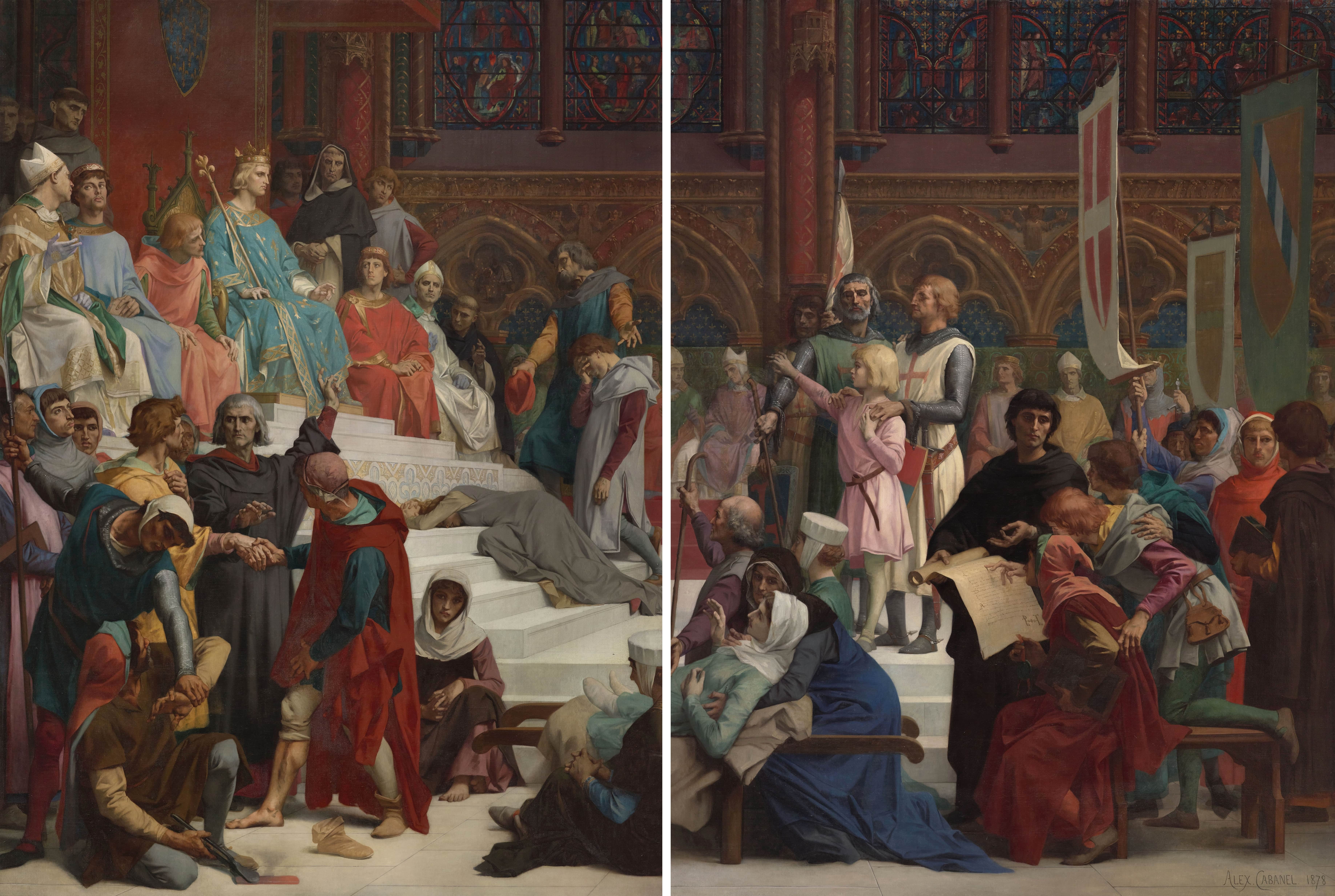 《圣路易斯伸张正义》（Saint Louis delivering justice）｜亚历山大·卡巴内尔 Alexandre Cabanel｜1874-1877