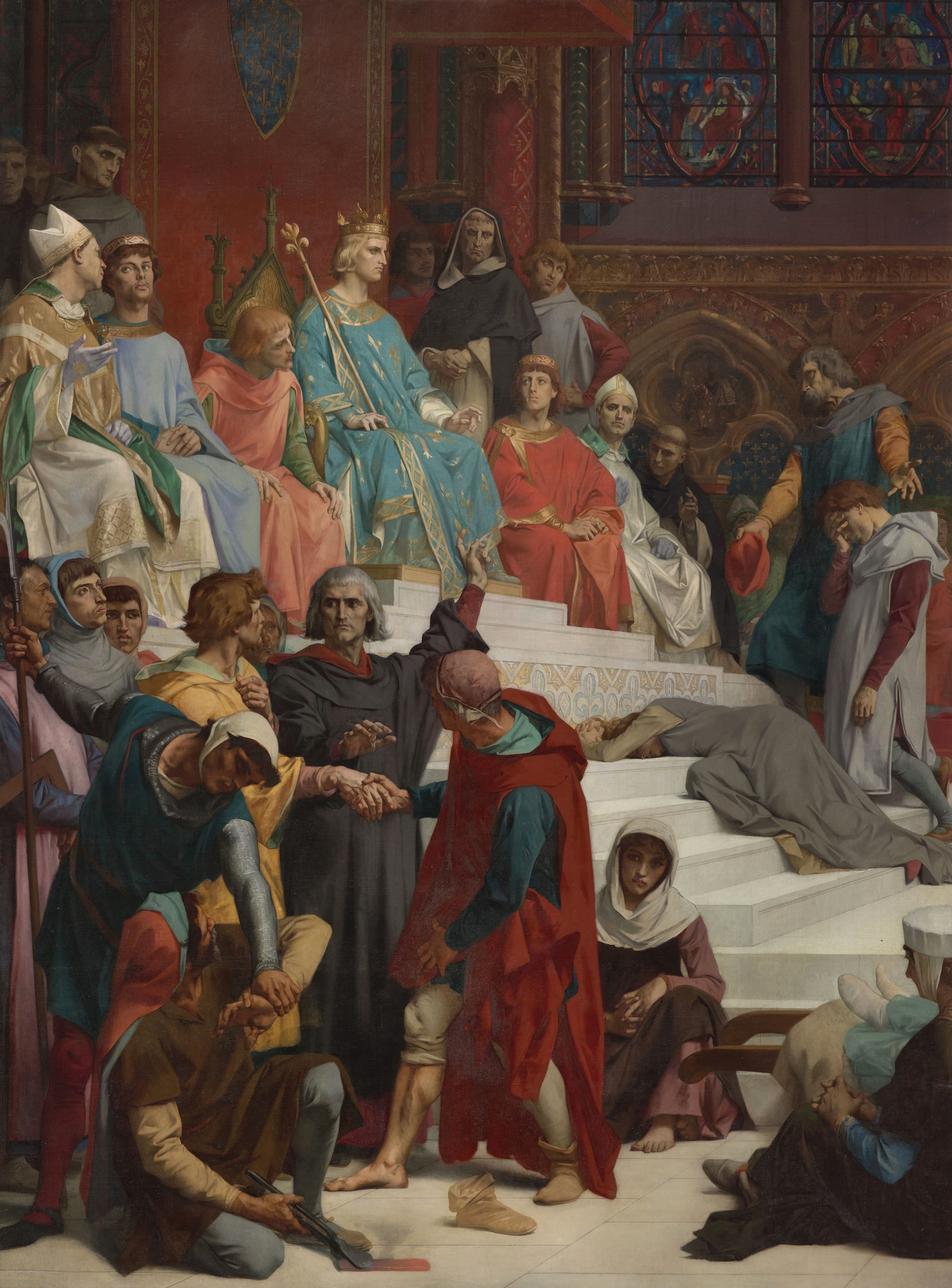 《圣路易斯伸张正义》（Saint Louis delivering justice）｜亚历山大·卡巴内尔 Alexandre Cabanel｜1874-1877