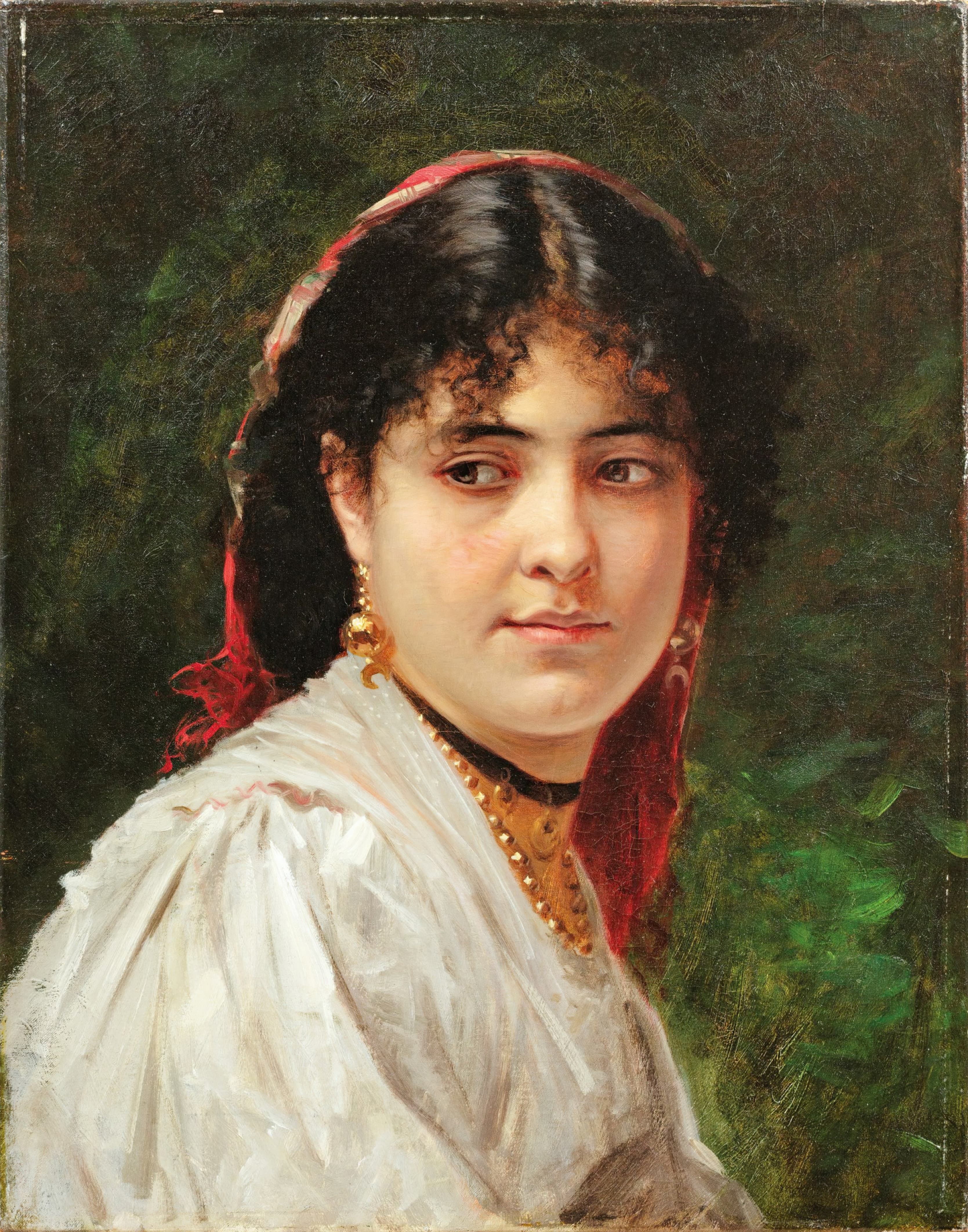 《一名年轻的意大利妇女的肖像》（Portrait of a young italian woman）｜亚历山大·卡巴内尔 Alexandre Cabanel｜1875