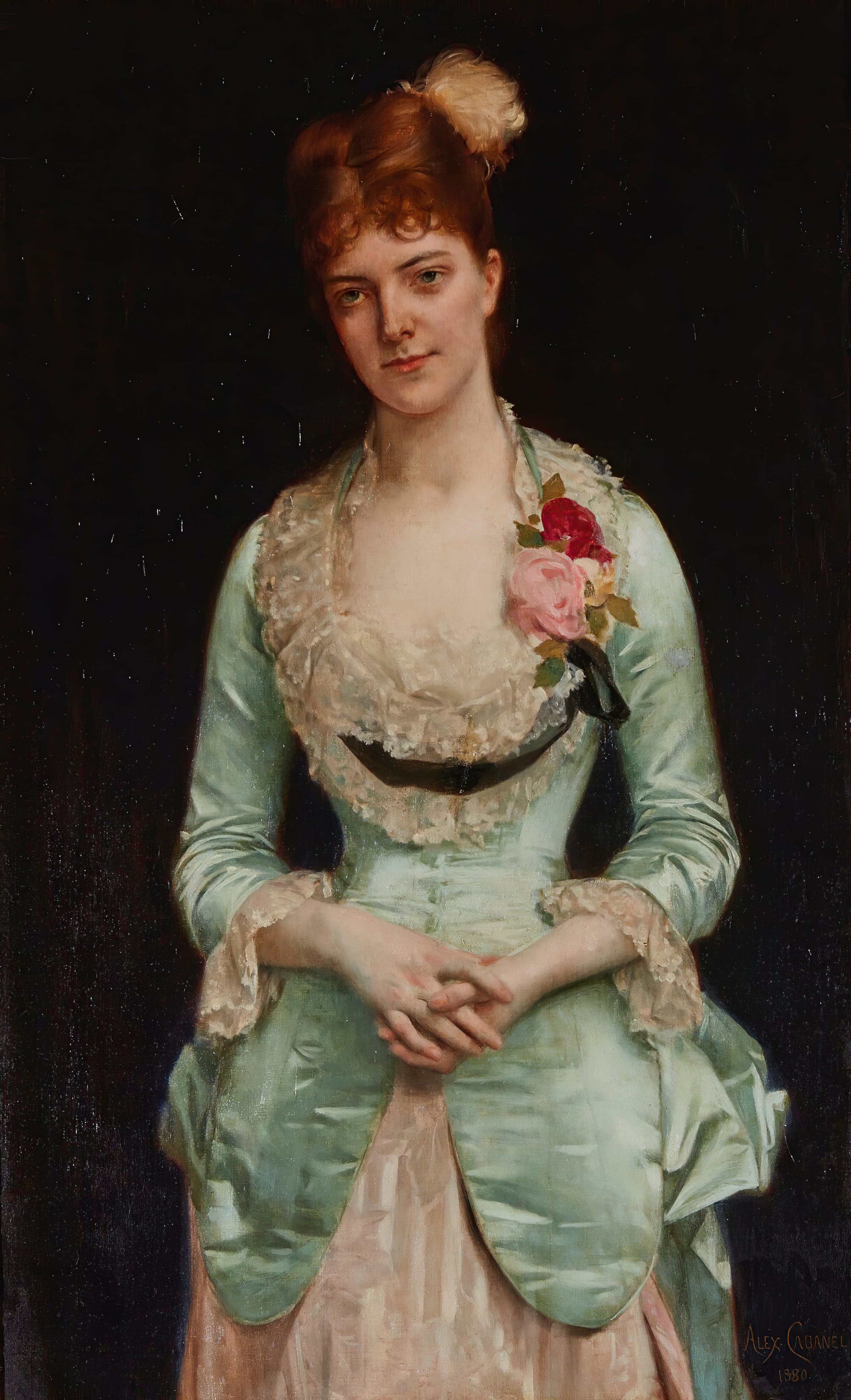 《马修斯小姐的肖像》（Portrait Of Miss Matthews）｜亚历山大·卡巴内尔 Alexandre Cabanel｜1880