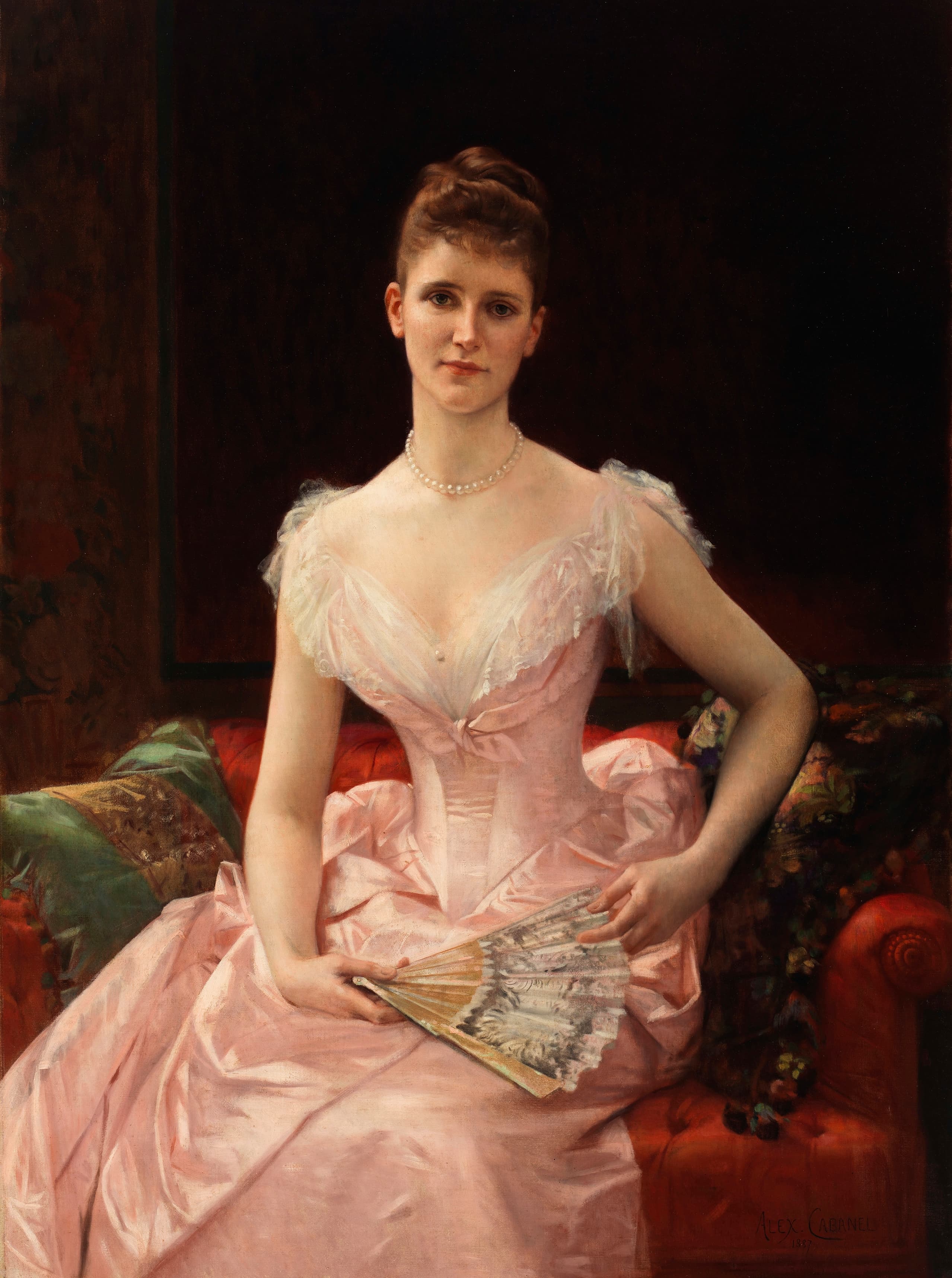 《奥利维亚·佩顿·穆雷·卡汀，威廉·贝亚德的妻子》（Olivia Peyton Murray Cutting, Wife Of William Bayard）｜亚历山大·卡巴内尔 Alexandre Cabanel｜1887
