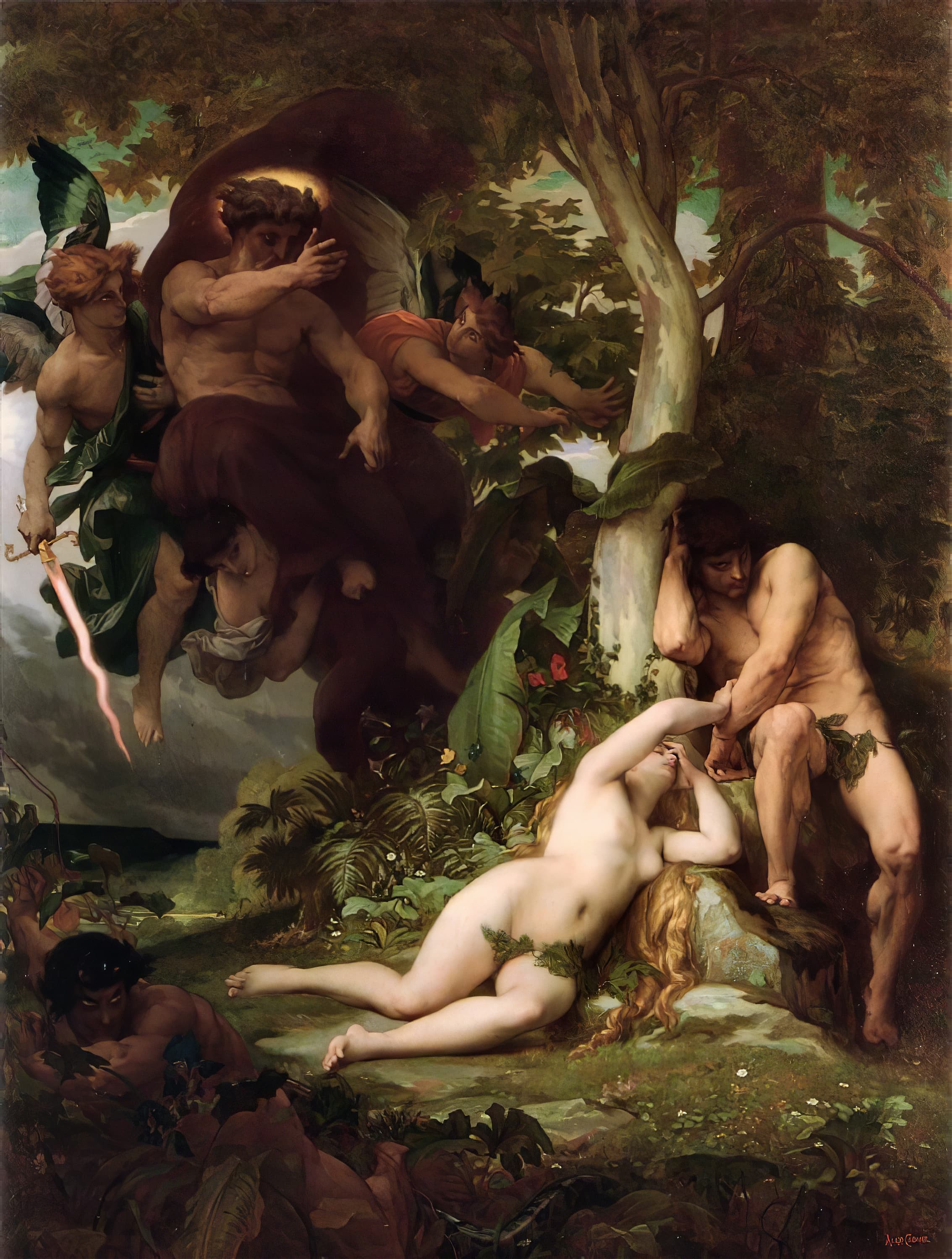 《亚当和夏娃被逐出乐园》（The Expulsion Of Adam And Eve From The Garden Of Paradise）｜亚历山大·卡巴内尔 Alexandre Cabanel｜不明