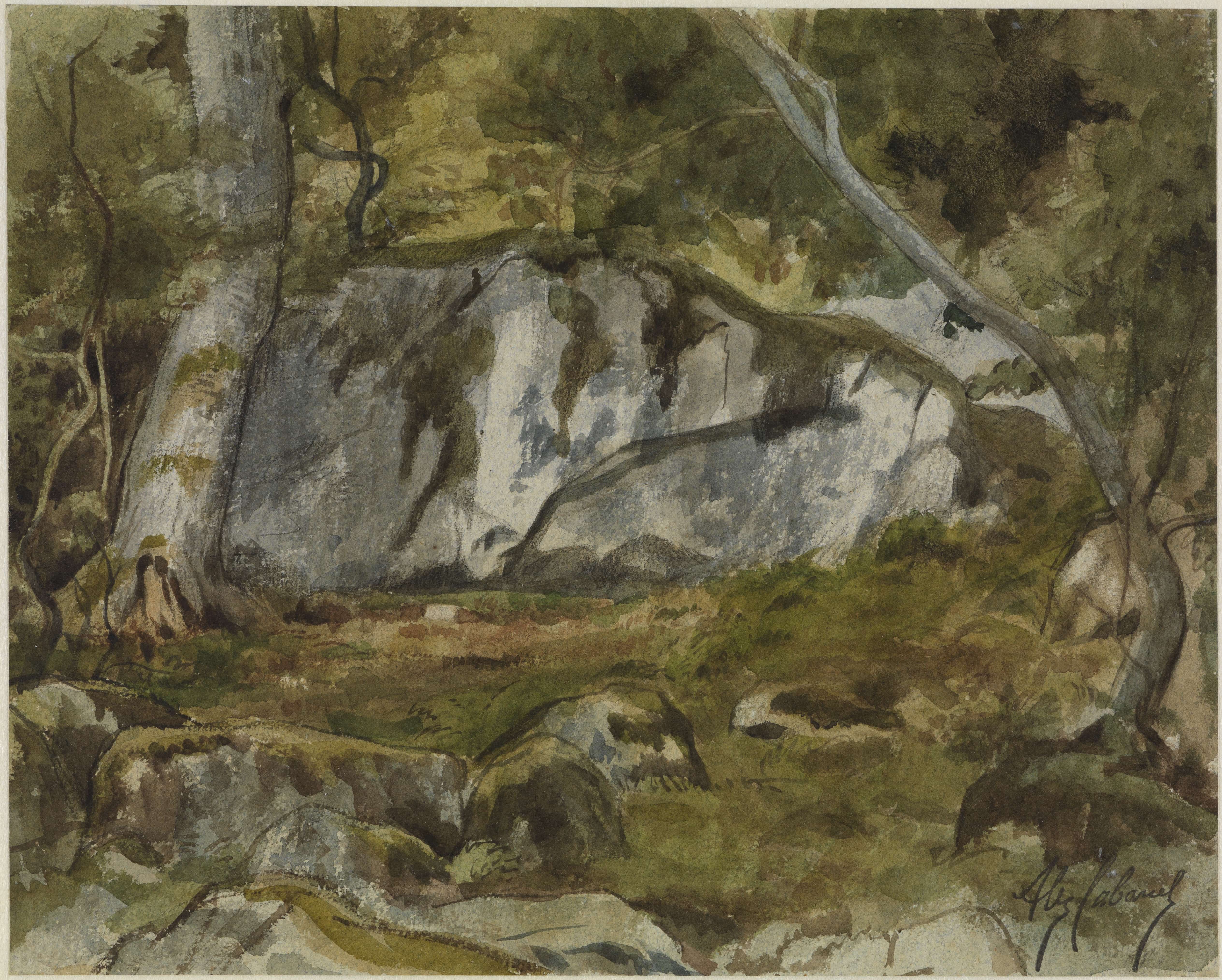 《有巨石的森林》（Forest with boulders）｜亚历山大·卡巴内尔 Alexandre Cabanel｜不明