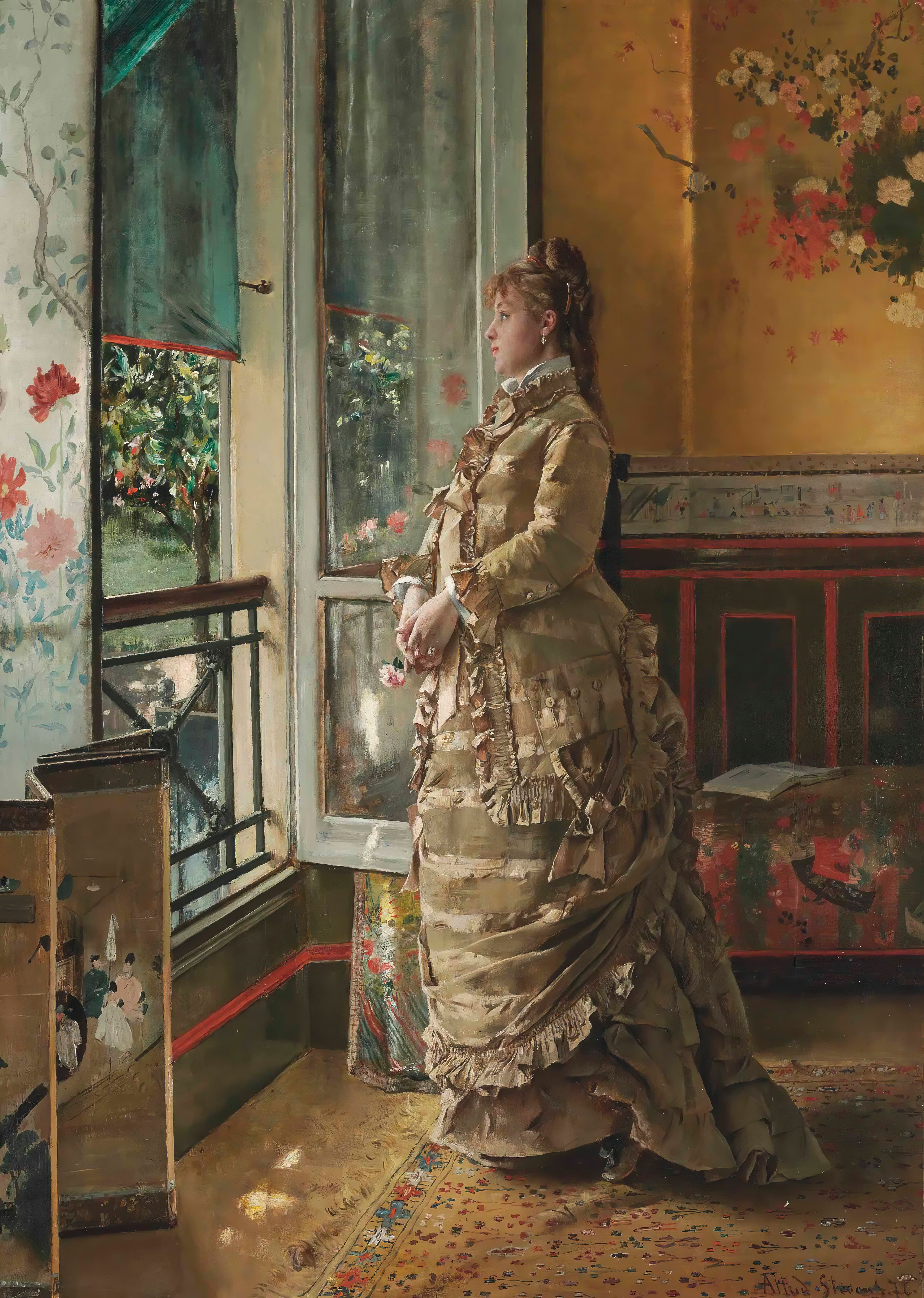 《忧郁的》（Melancholy）｜阿尔弗雷德·史蒂文斯 Alfred Stevens｜1876
