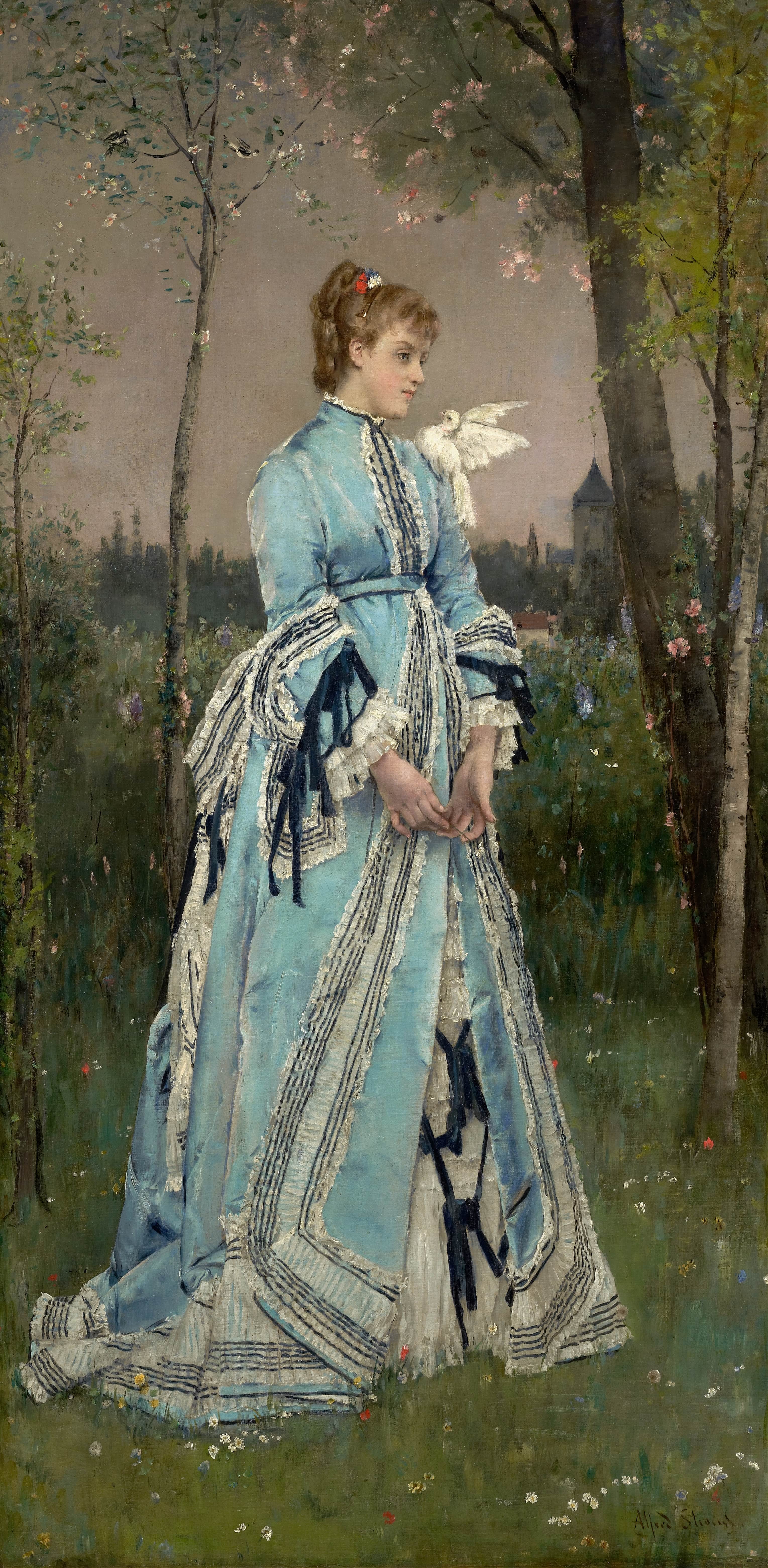 《春天》（Spring）｜阿尔弗雷德·史蒂文斯 Alfred Stevens｜1877