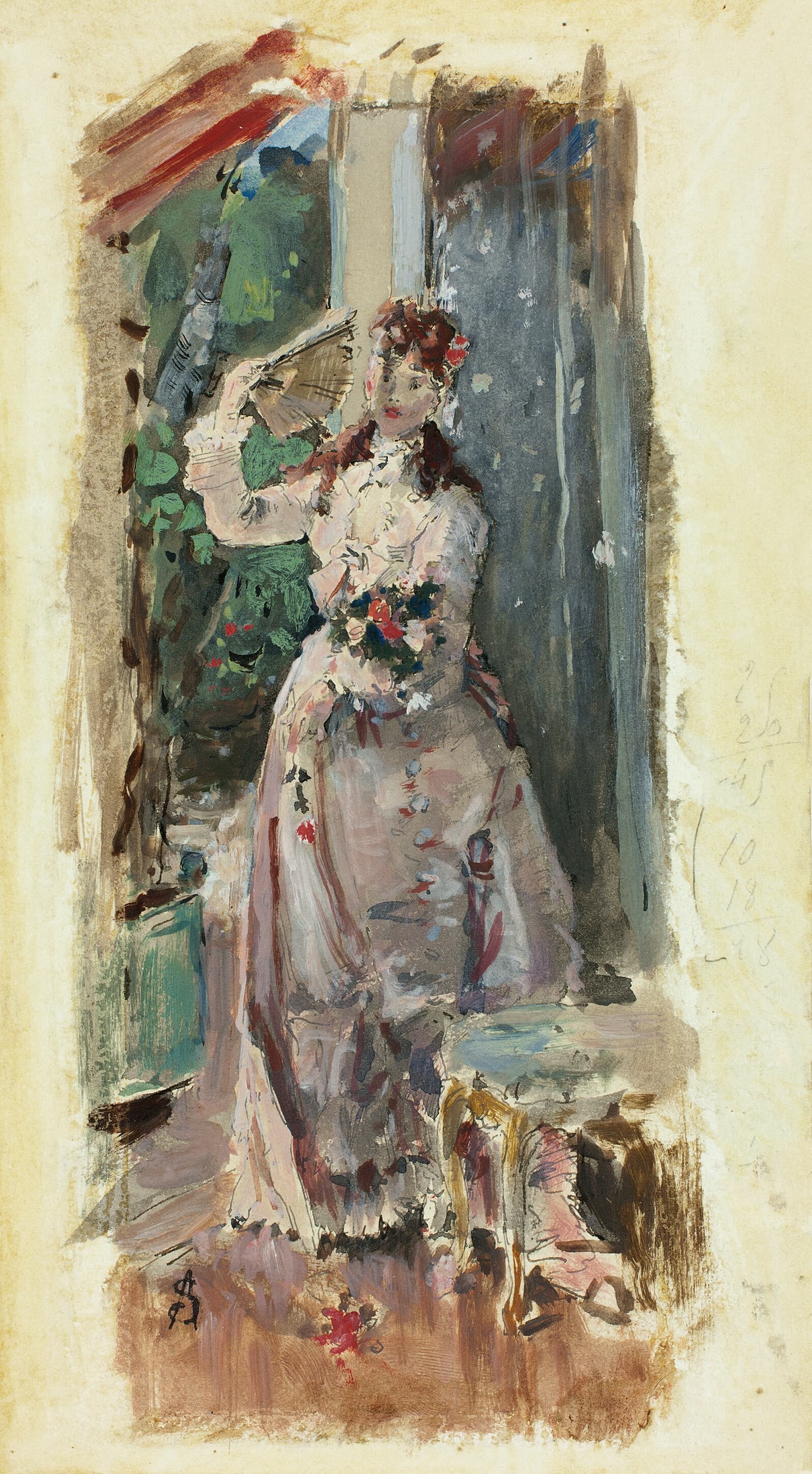 《阳台一角》（The Corner of the Balcony）｜阿尔弗雷德·史蒂文斯 Alfred Stevens｜约1877