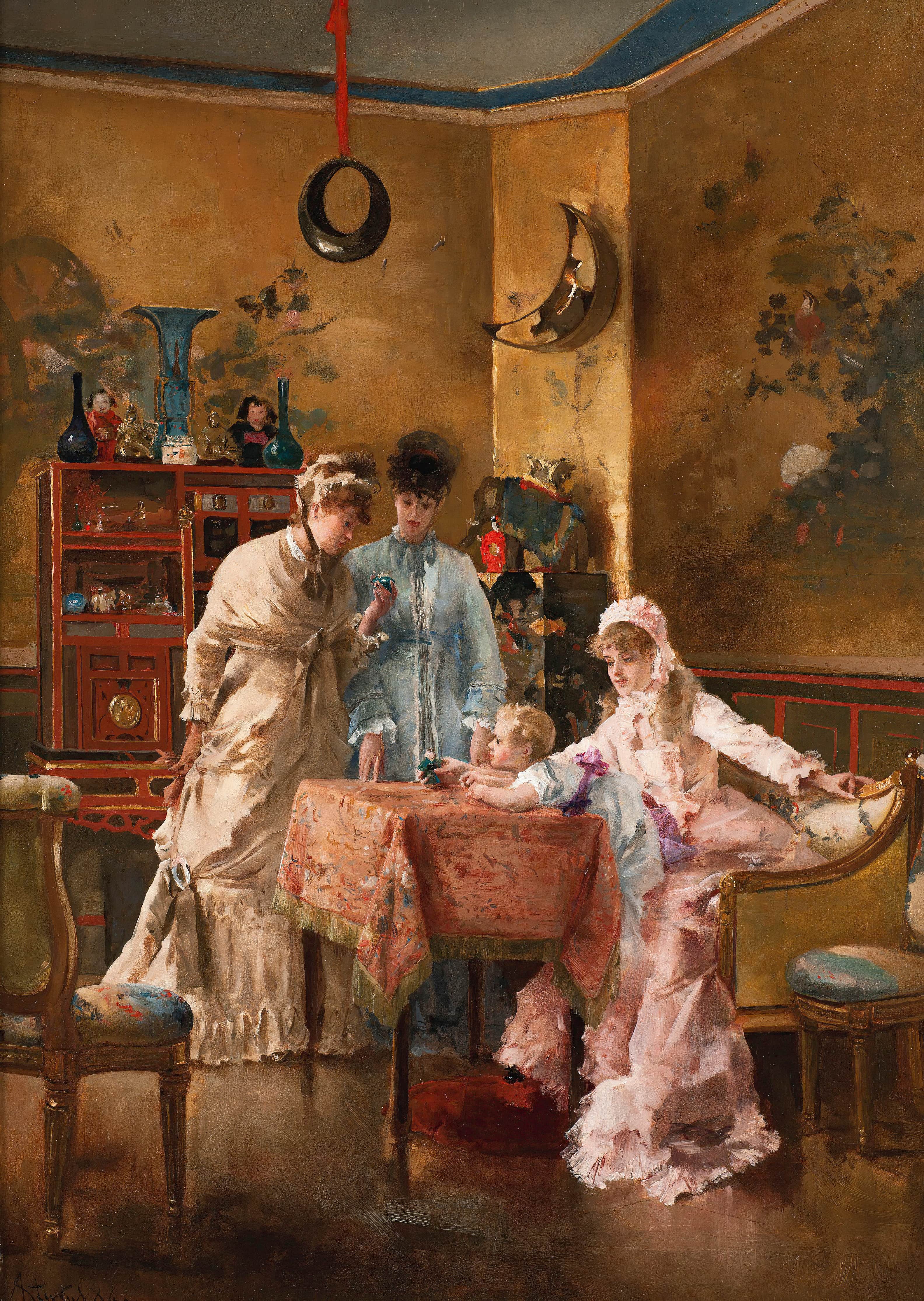 《访客》（The Visitors）｜阿尔弗雷德·史蒂文斯 Alfred Stevens｜1881