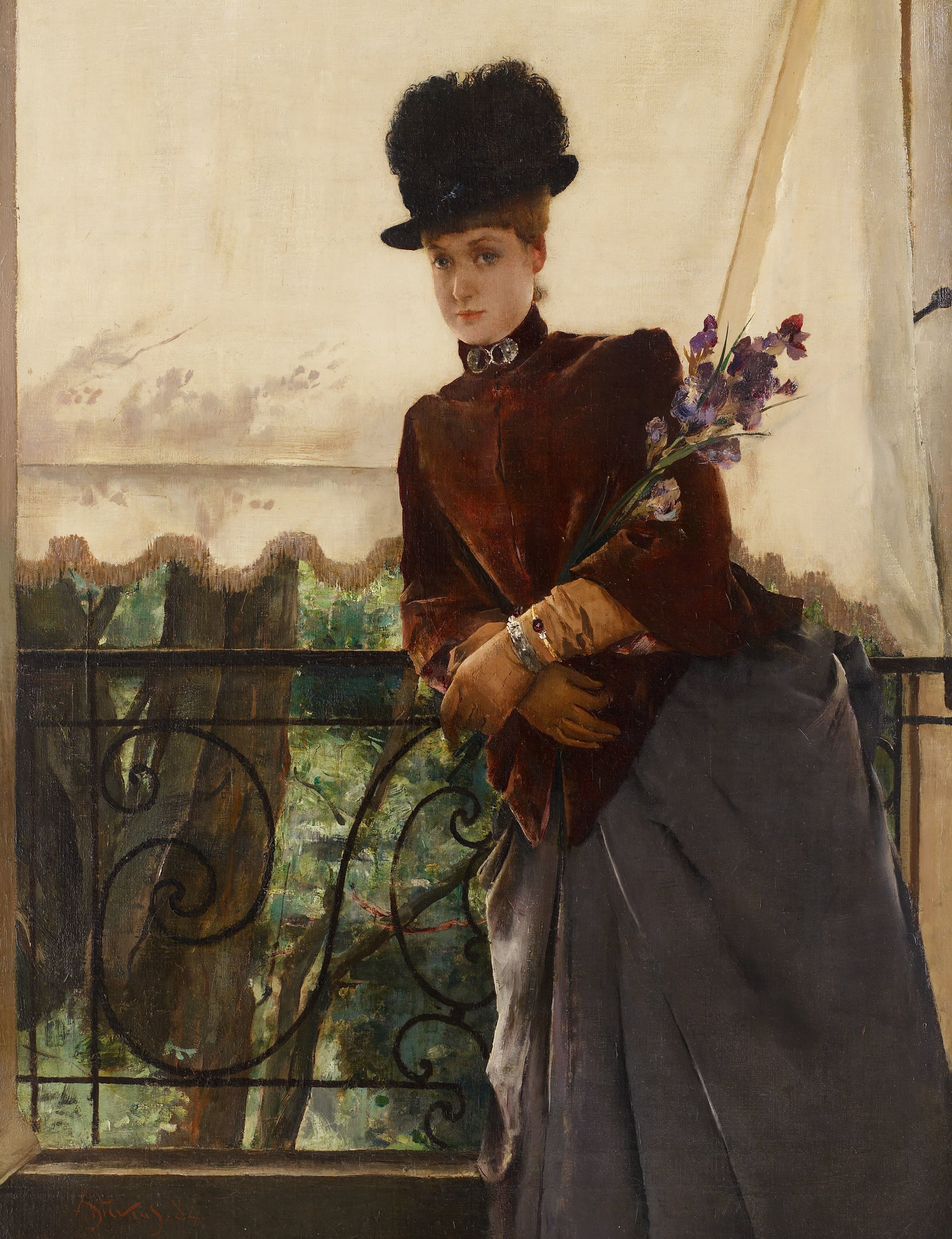 《杜布瓦小姐的肖像》（Portrait of Mademoiselle Dubois）｜阿尔弗雷德·史蒂文斯 Alfred Stevens｜1884