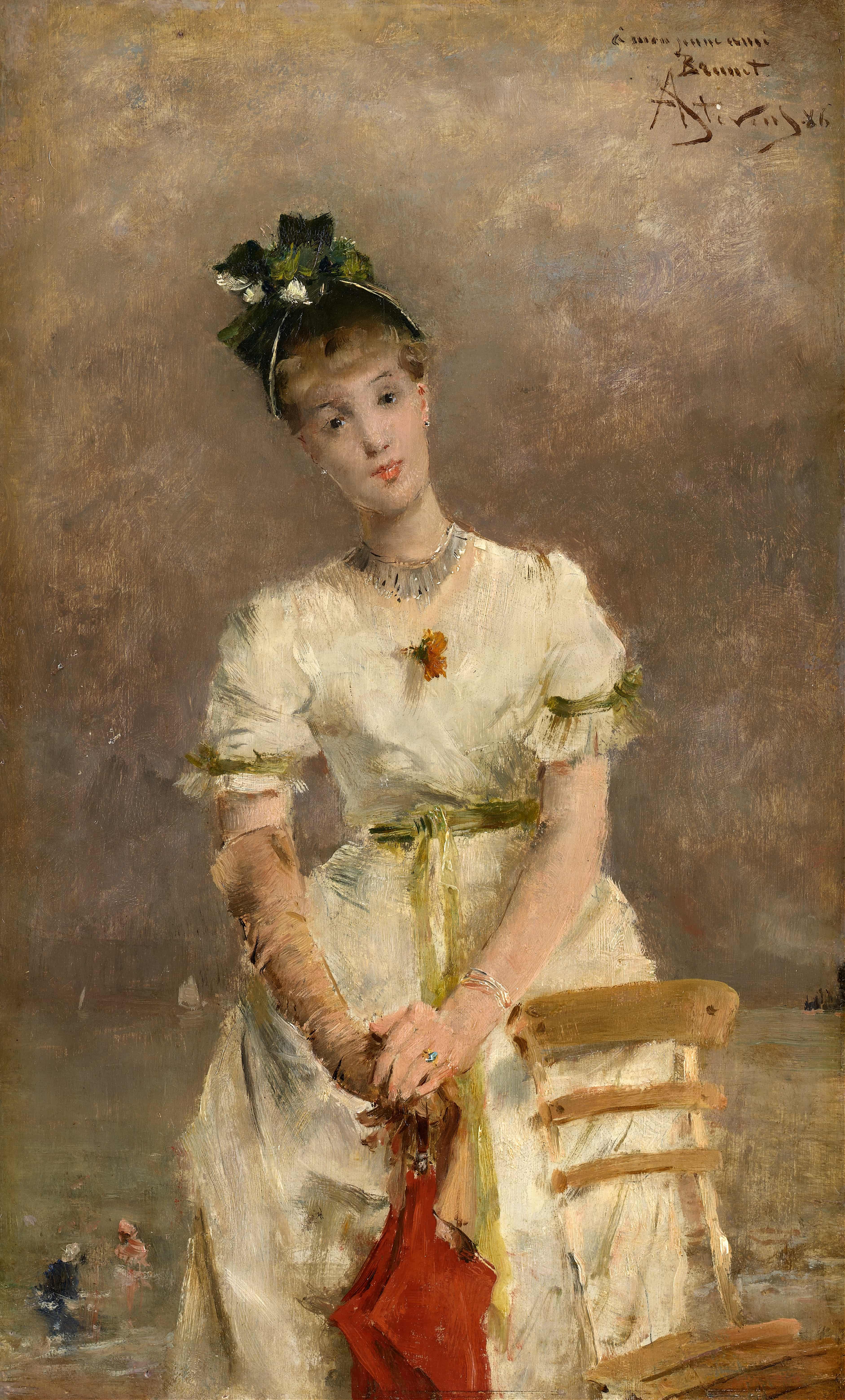 《海边的年轻女子》（Young Woman by the Sea）｜阿尔弗雷德·史蒂文斯 Alfred Stevens｜1886