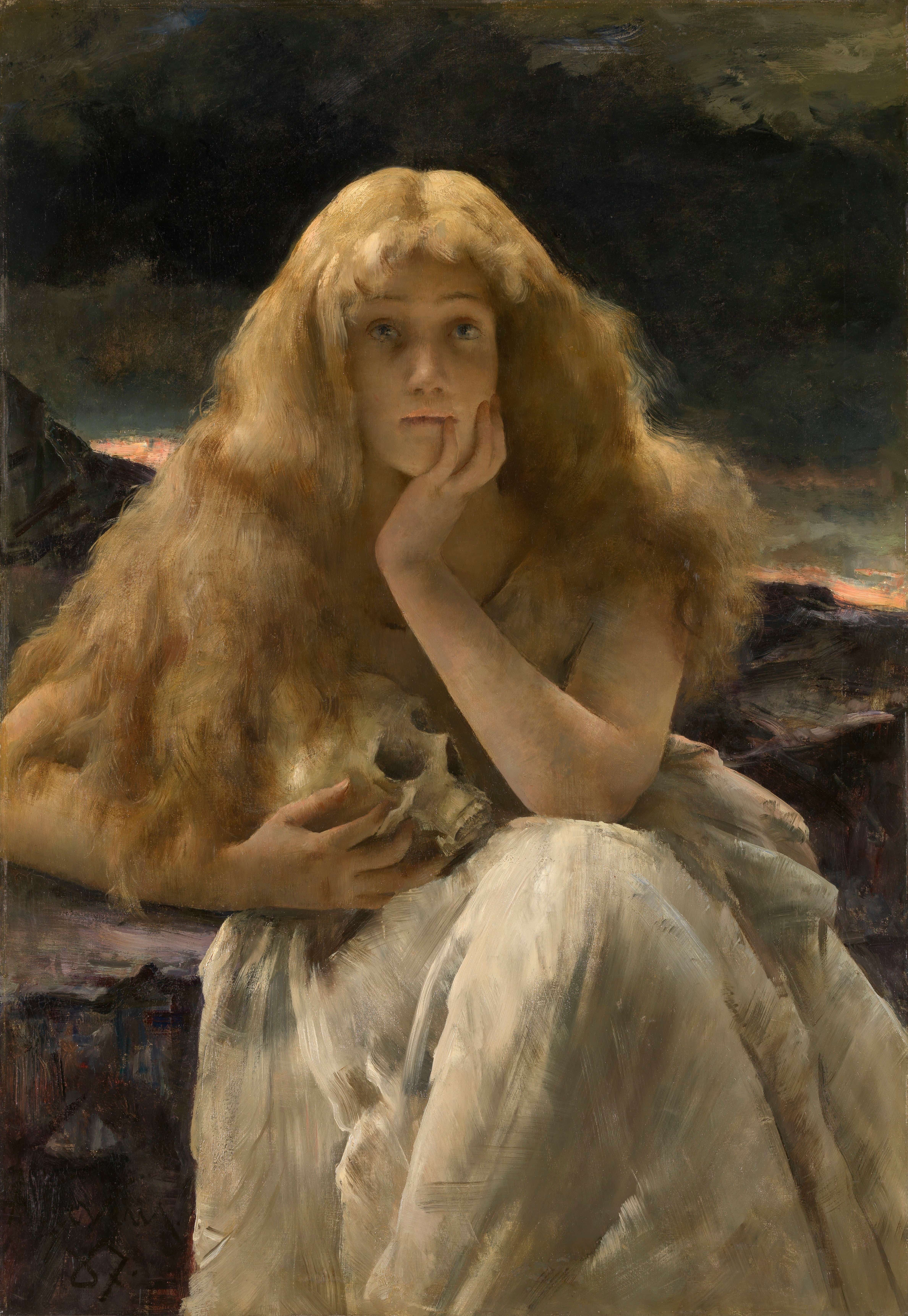《抹大拉的玛丽亚》（Mary Magdalene）｜阿尔弗雷德·史蒂文斯 Alfred Stevens｜1887