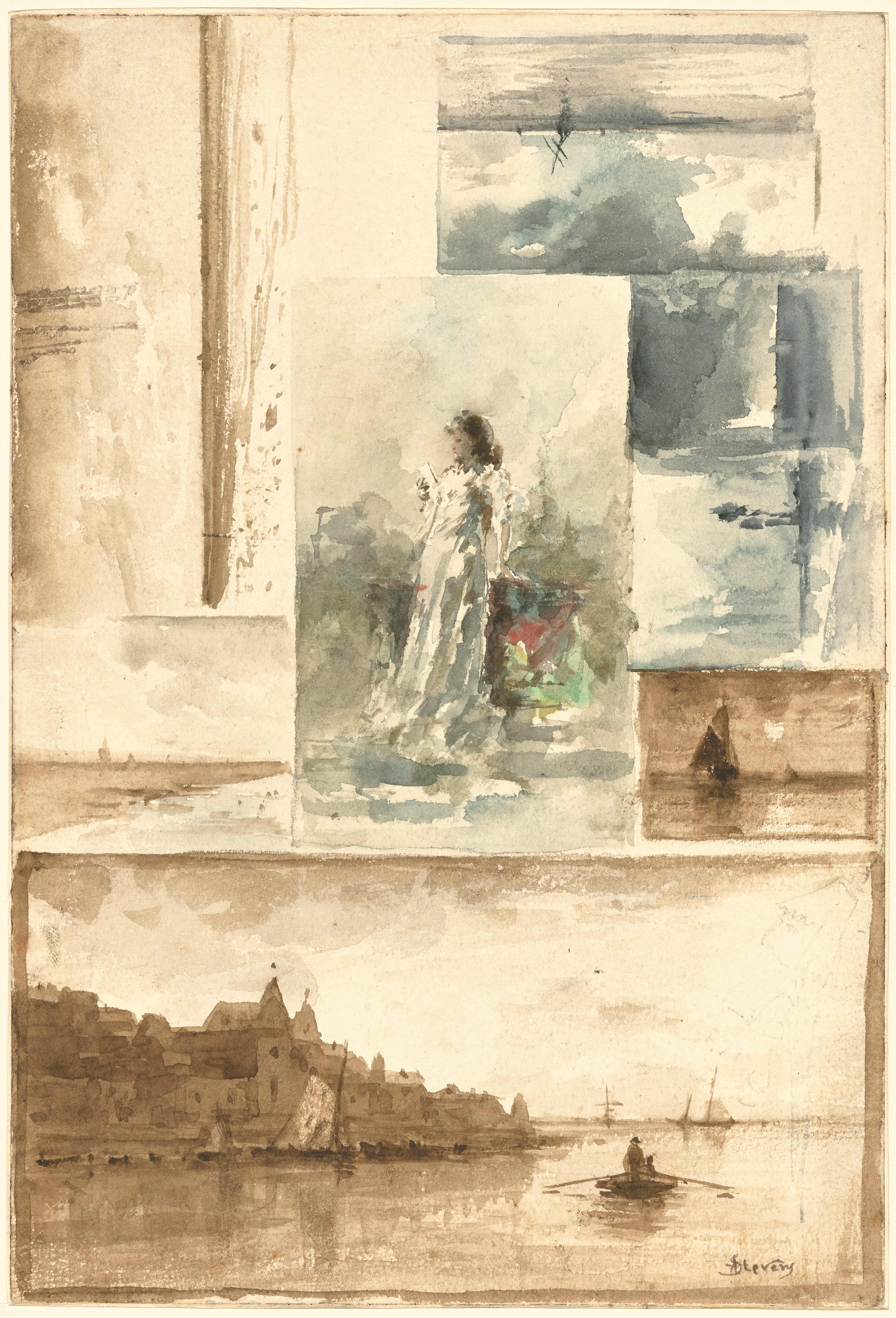 《错视画拼贴画》（A Trompe L'oeil Collage）｜阿尔弗雷德·史蒂文斯 Alfred Stevens｜1890