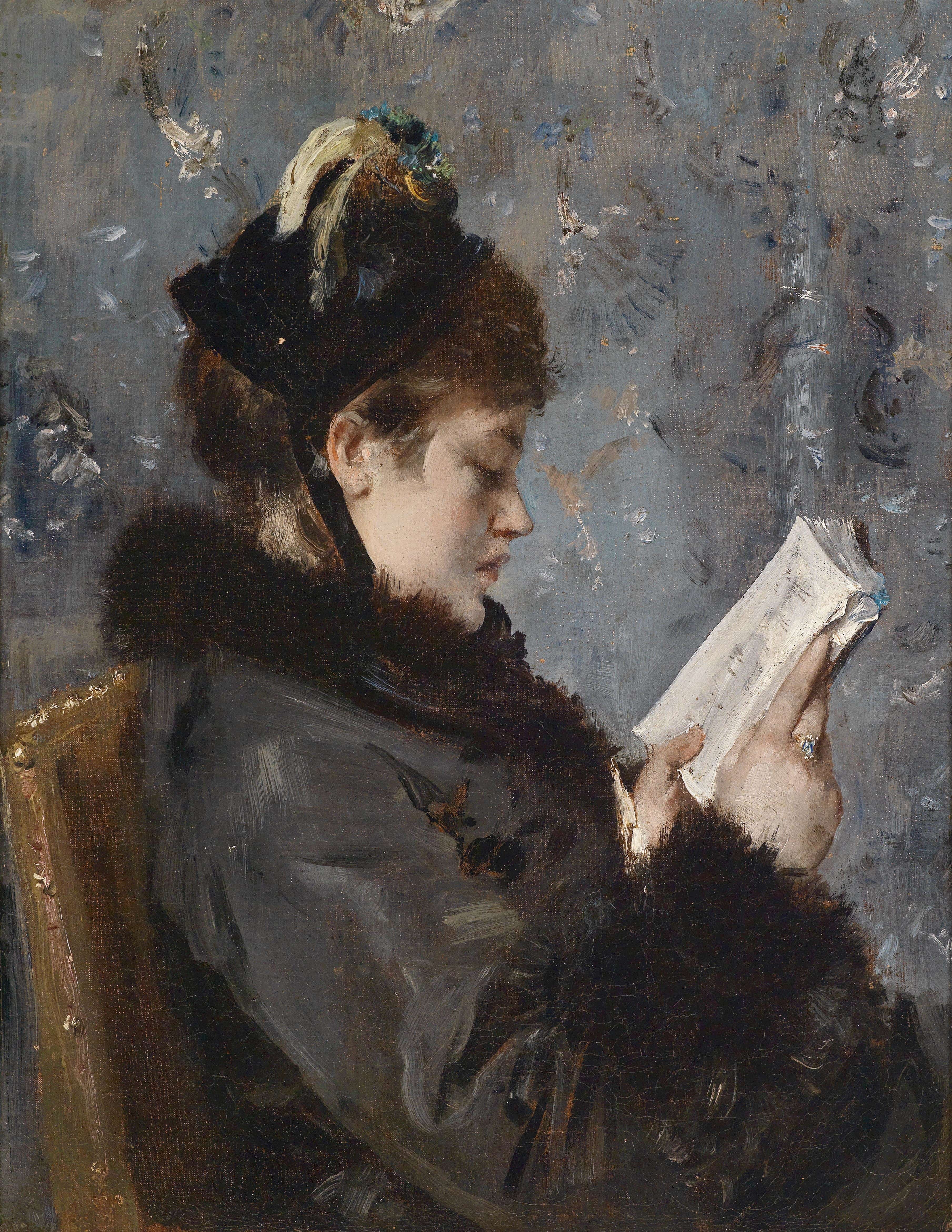《一位年轻女士的肖像》（Portrait of a Young Lady）｜阿尔弗雷德·史蒂文斯 Alfred Stevens｜不明