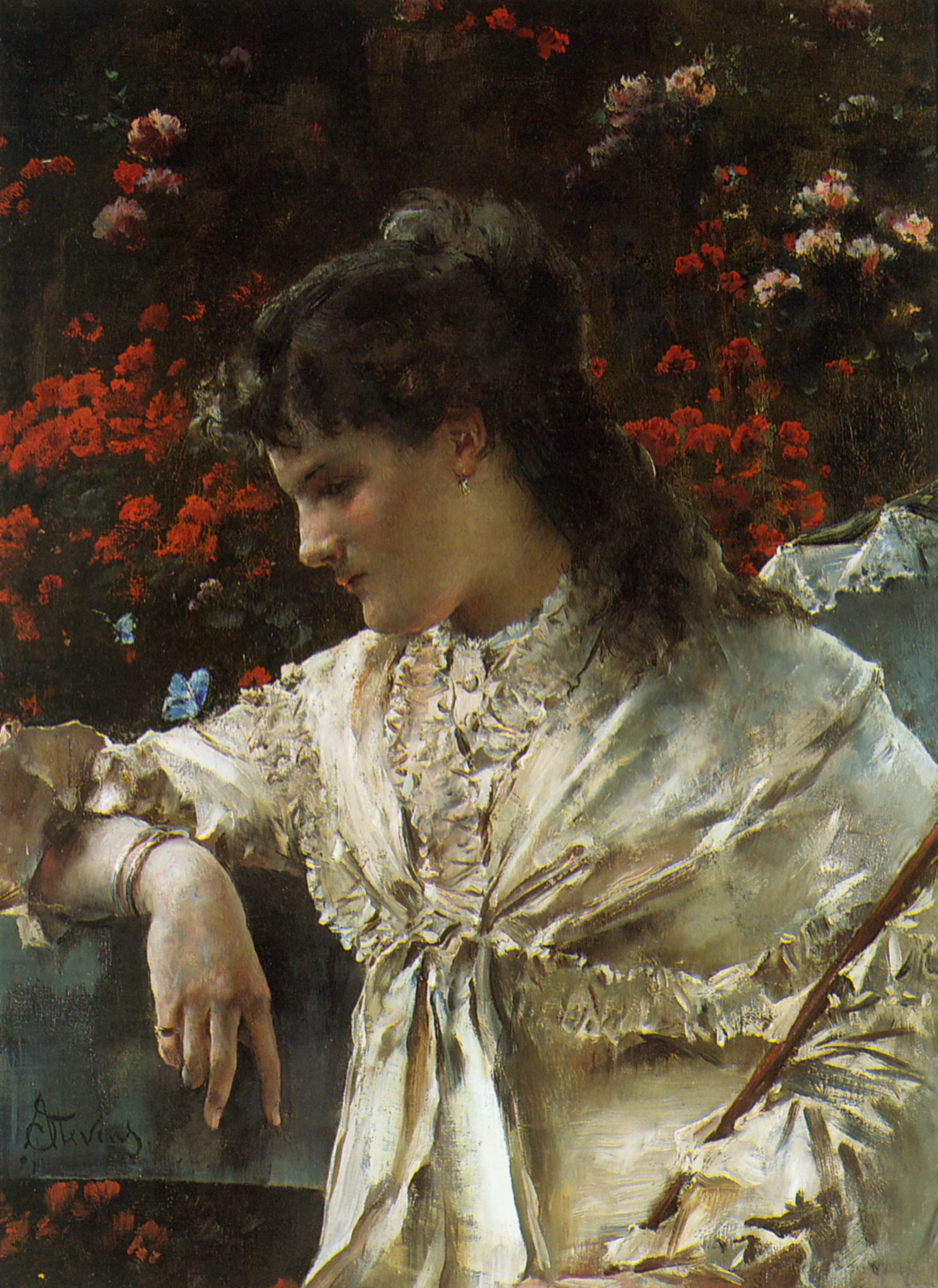 《遐想》（Reverie）｜阿尔弗雷德·史蒂文斯 Alfred Stevens｜约1878