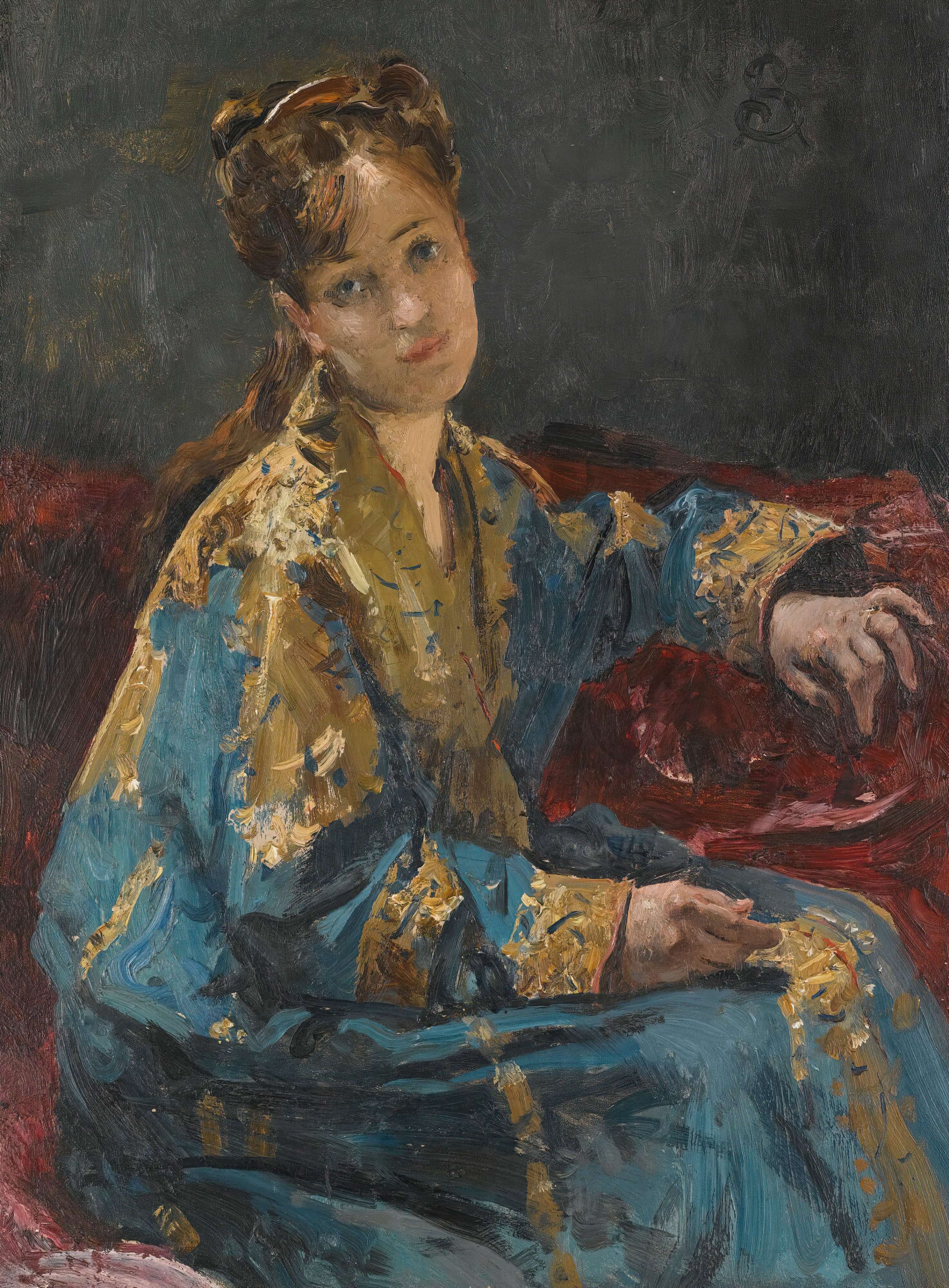 《蓝衣女士》（The Lady in Blue）｜阿尔弗雷德·史蒂文斯 Alfred Stevens｜不明