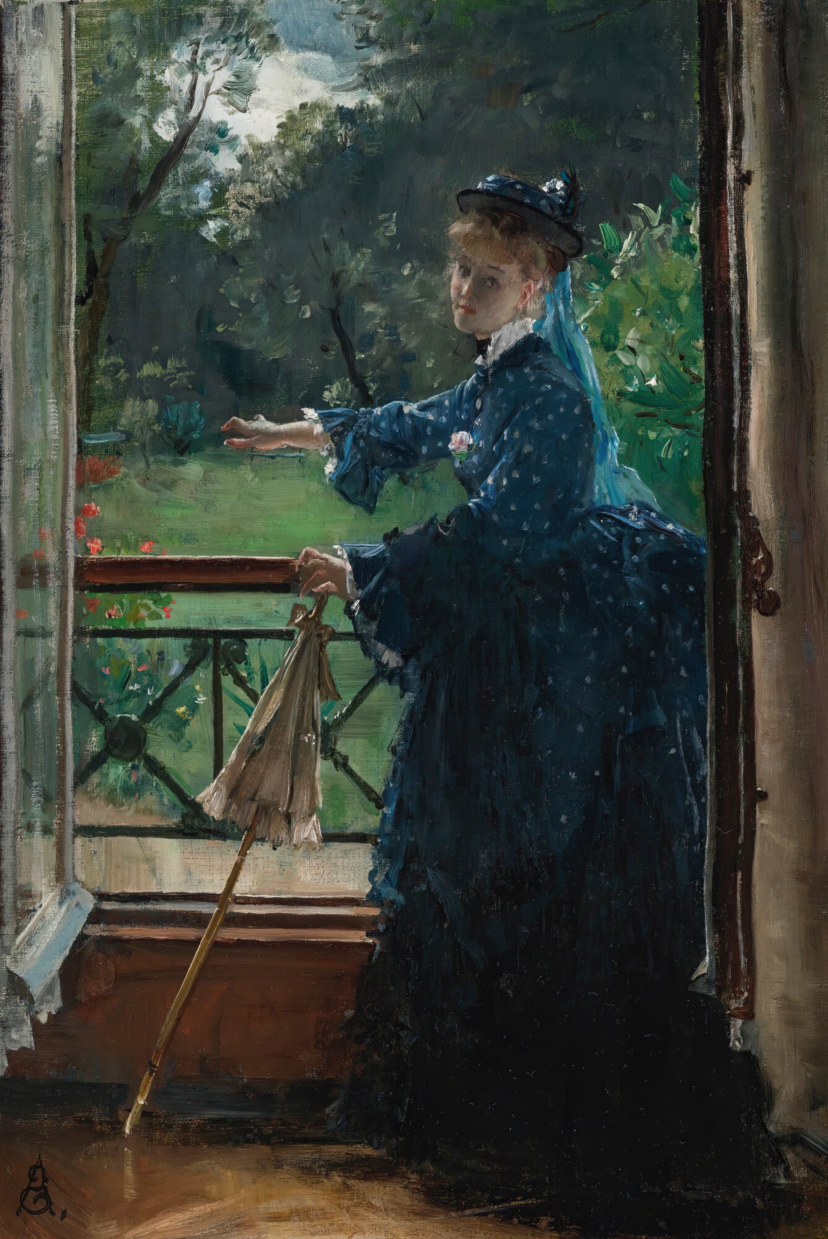 《阳台上的女人》（Woman on Balcony）｜阿尔弗雷德·史蒂文斯 Alfred Stevens｜不明