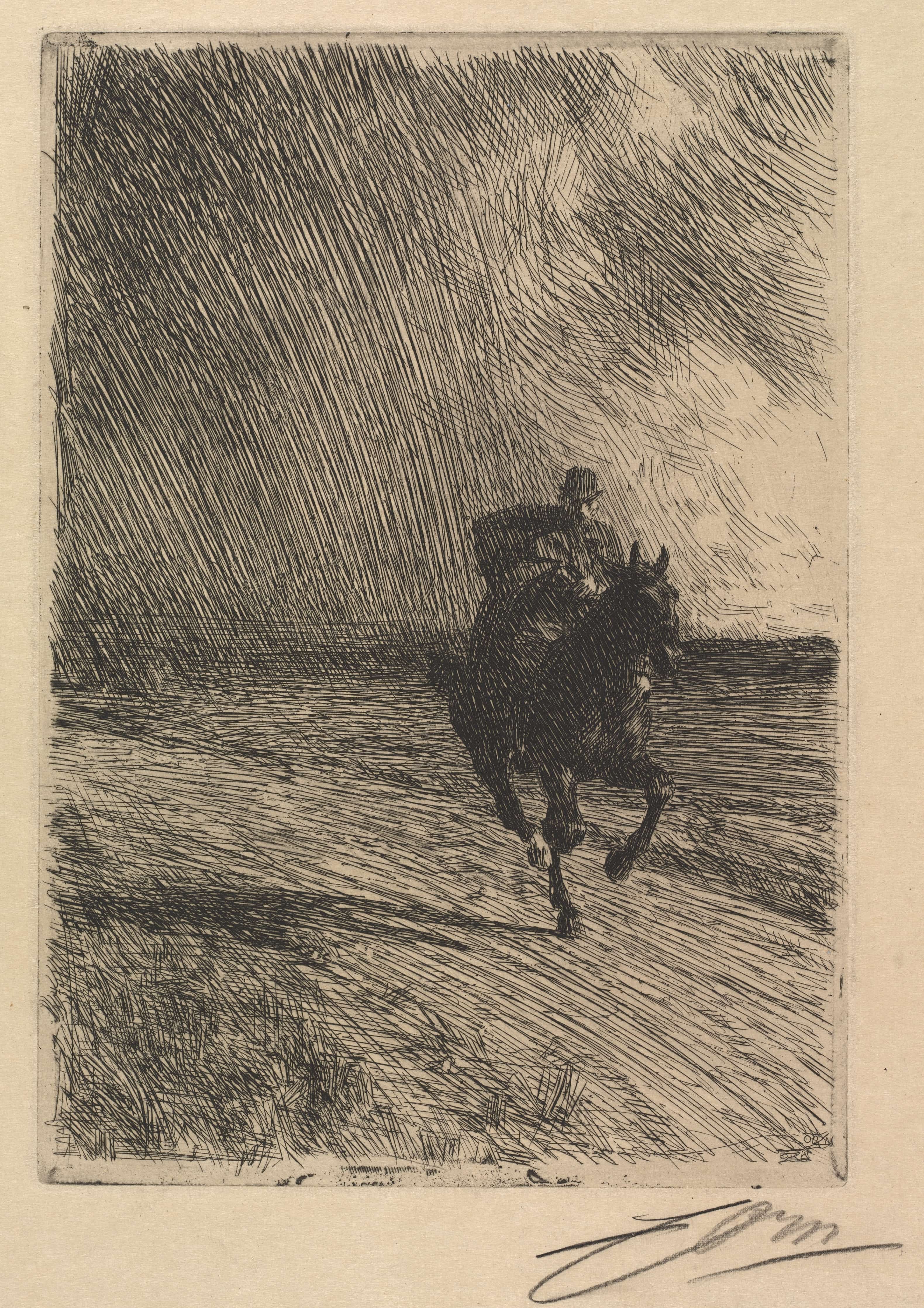 《风暴》（storm）｜安德斯·佐恩 Anders Zorn｜1891