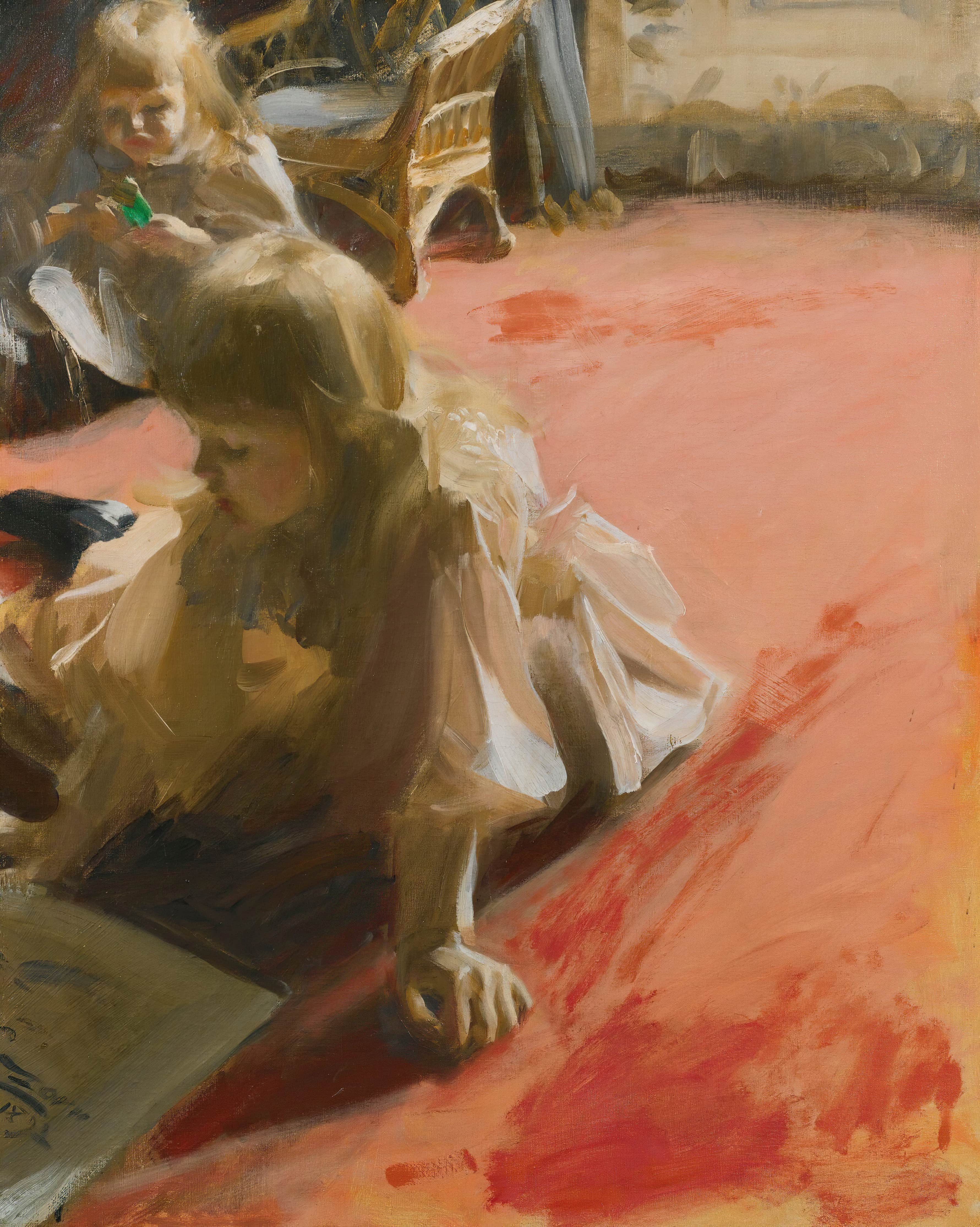 《拉蒙·苏贝尔卡索的女儿们的肖像》（a portrait of the daughters of ramon subercaseaux）｜安德斯·佐恩 Anders Zorn｜1892